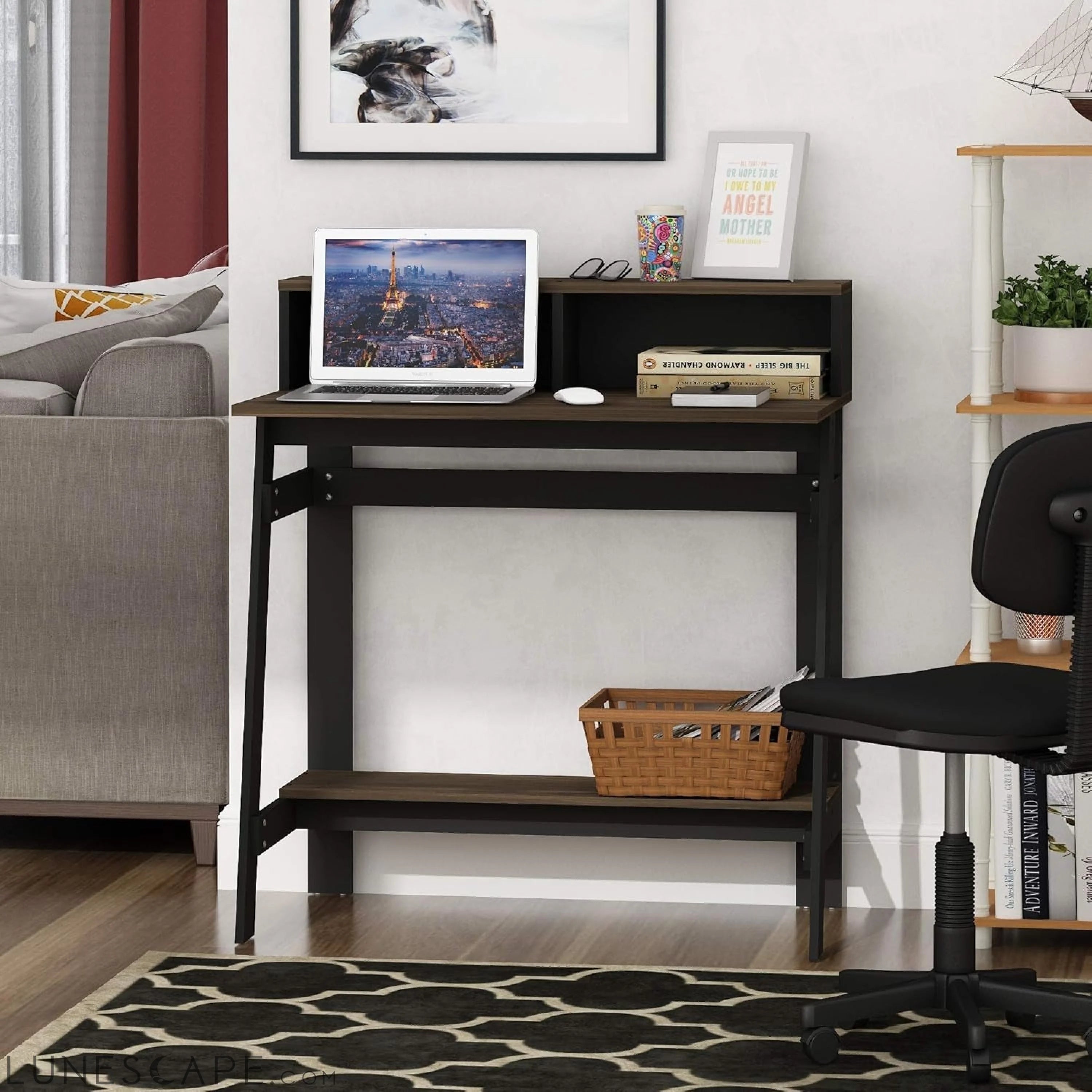 Simplistic a Frame Computer Desk, 17.9"D X 31.6"W X 35.5"H, Columbia LUNESCAPE