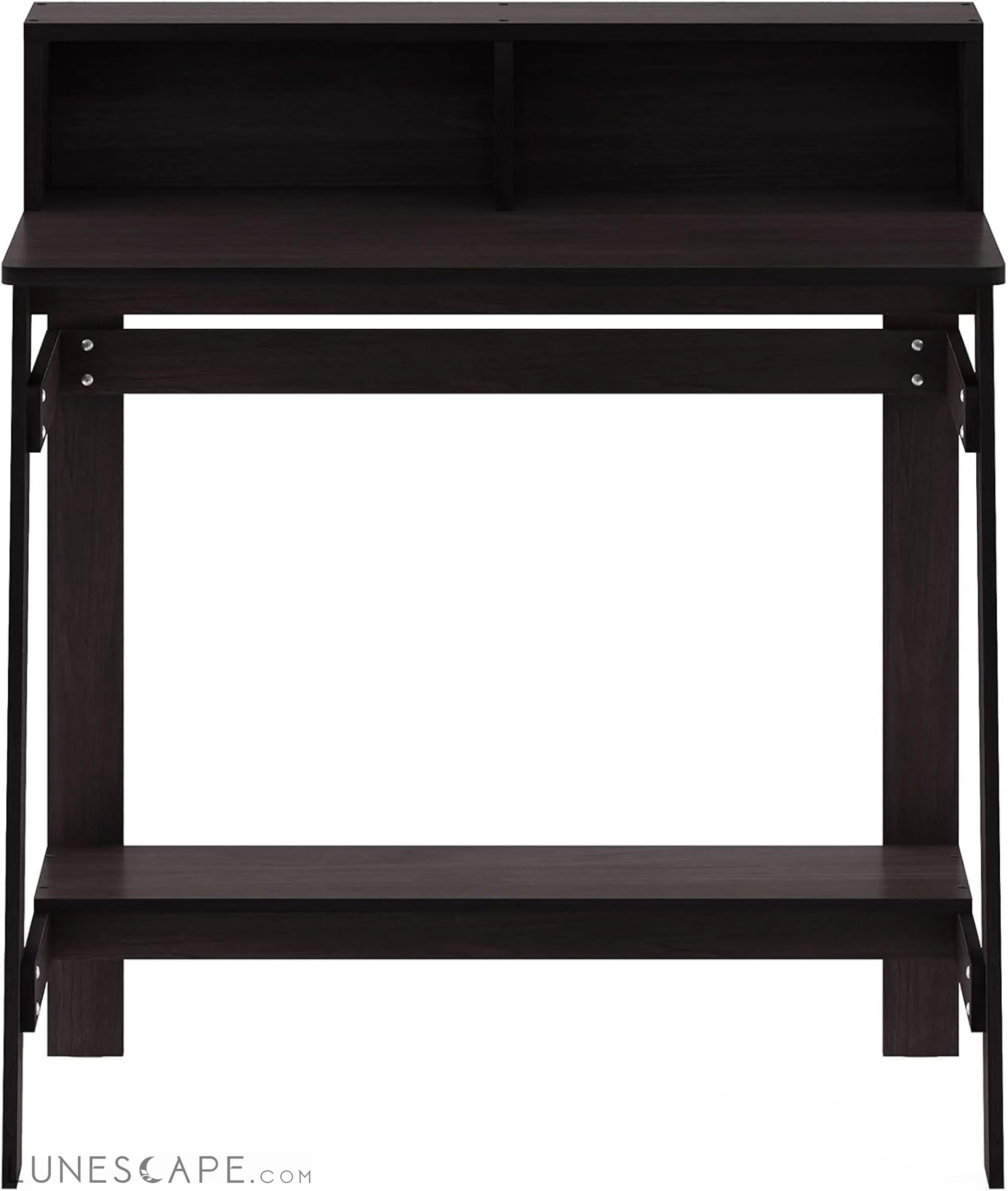Simplistic a Frame Computer Desk, Dark Walnut LUNESCAPE