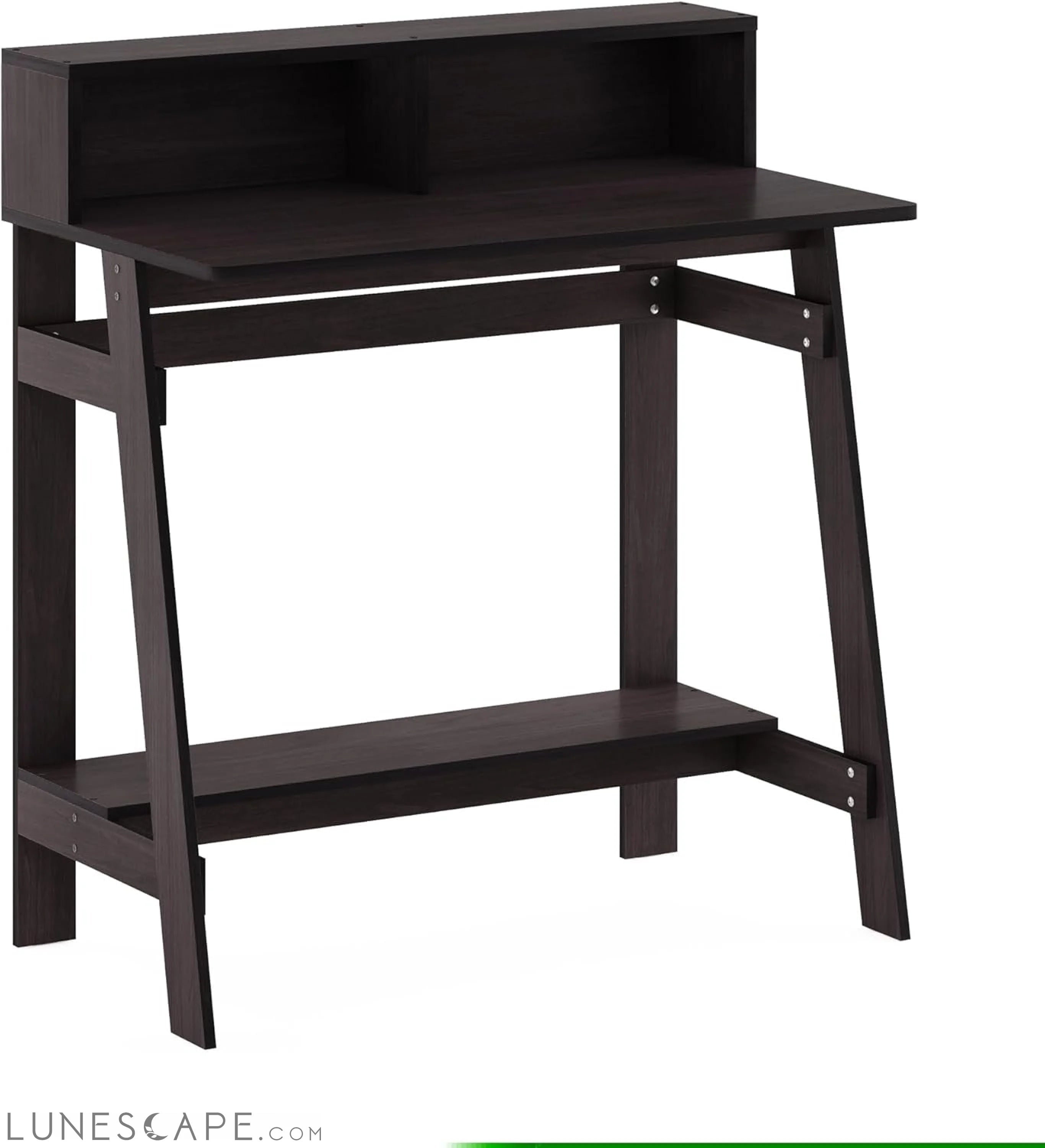 Simplistic a Frame Computer Desk, Dark Walnut LUNESCAPE