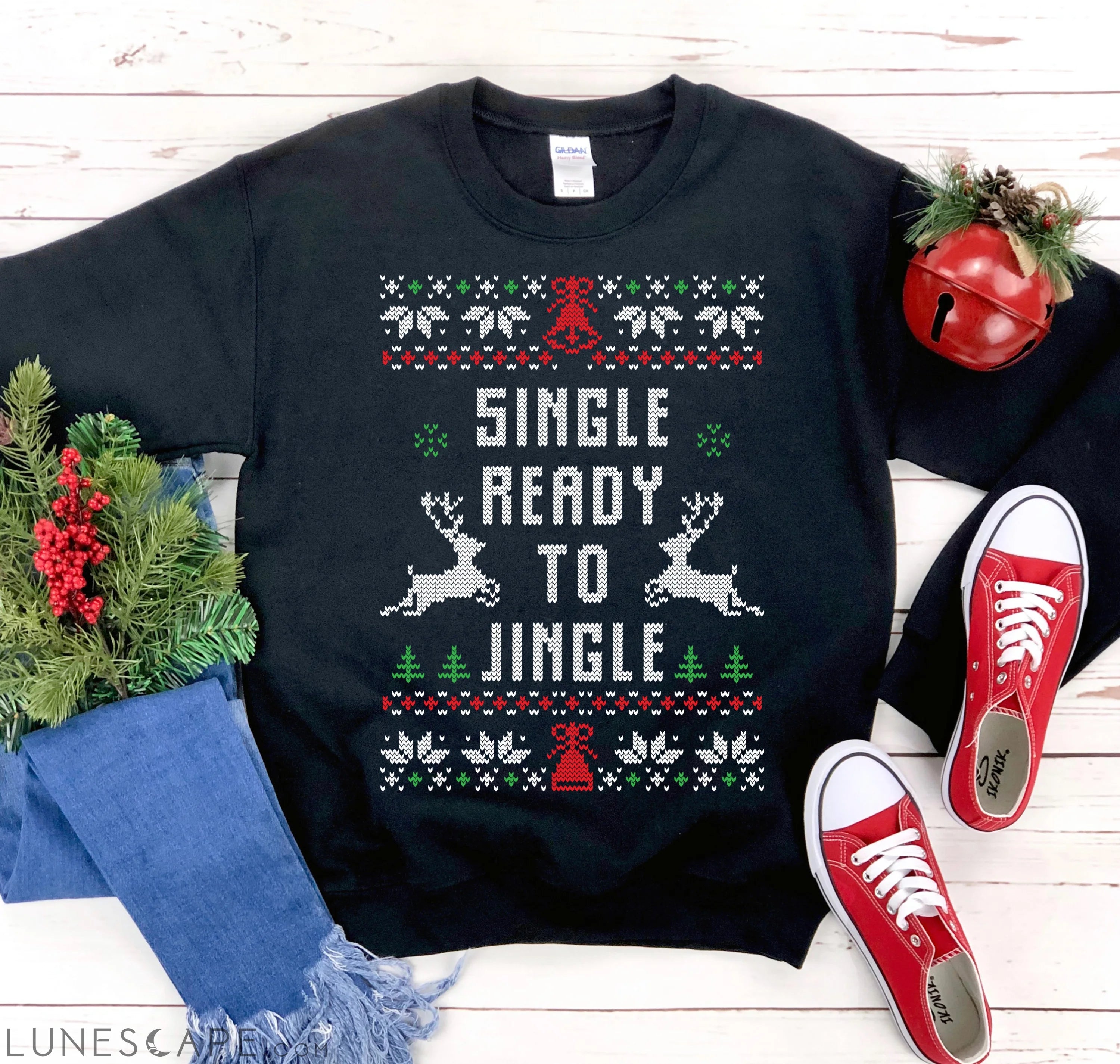 Single Ready To Jingle Christmas Sweatshirt LUNESCAPE