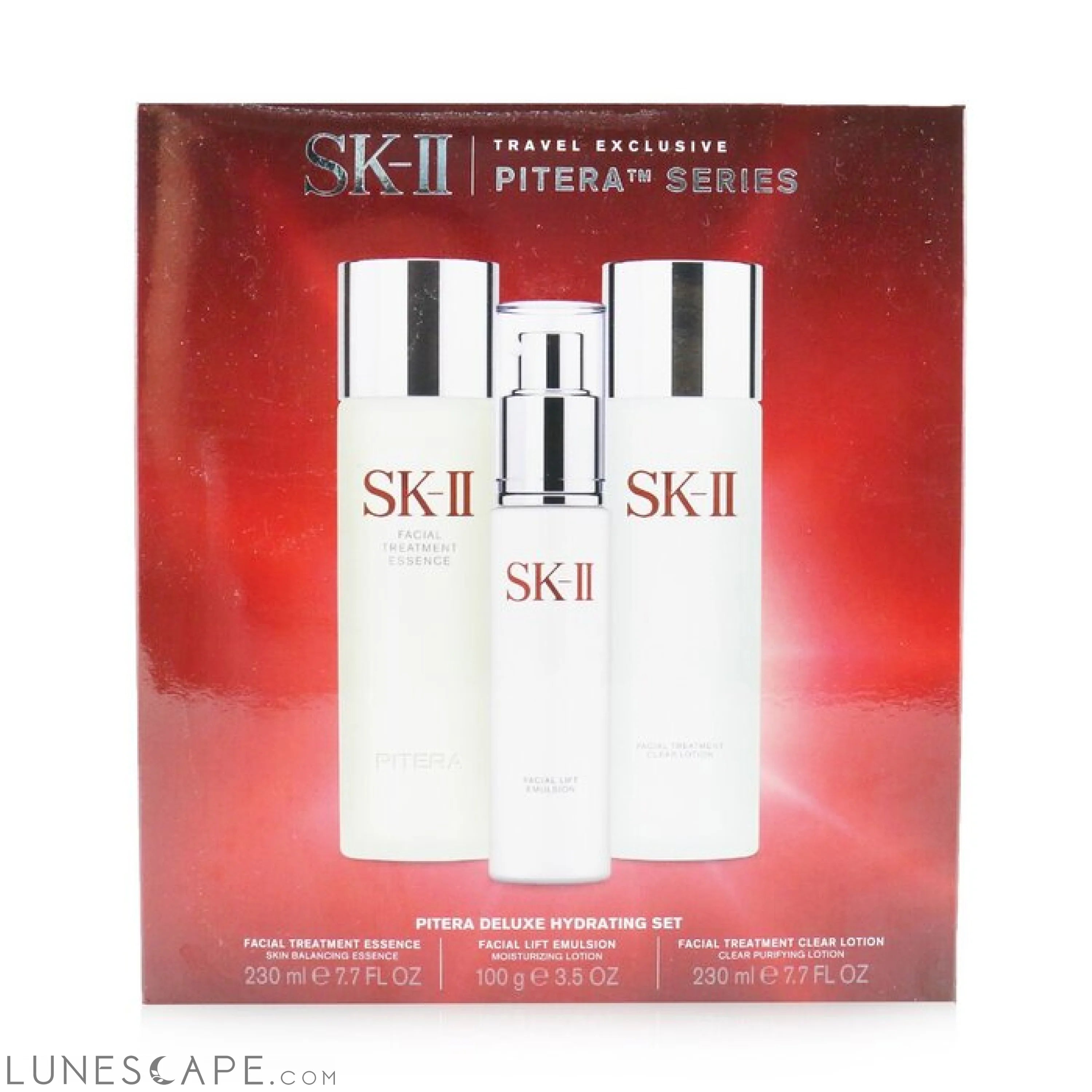 SK II - Pitera Deluxe Hydrating  3-Pieces Set: Facial Treatment Essence 230ml + Facial Lift Emulsion 100g + Facial Treatment Cle LUNESCAPE