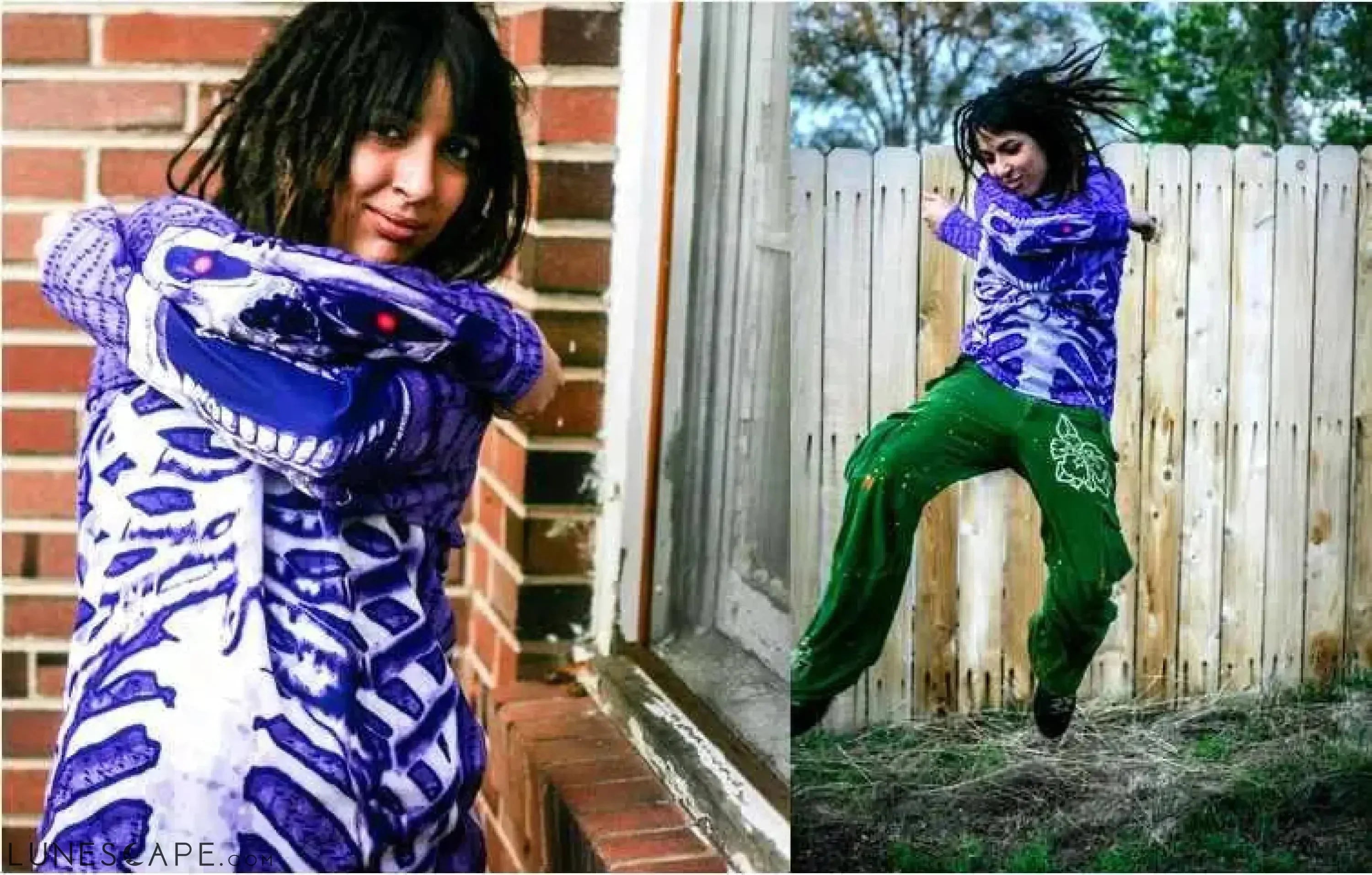 SKELETON in PURPLE Hoodie Sport Shirt by MOUTHMAN® LUNESCAPE