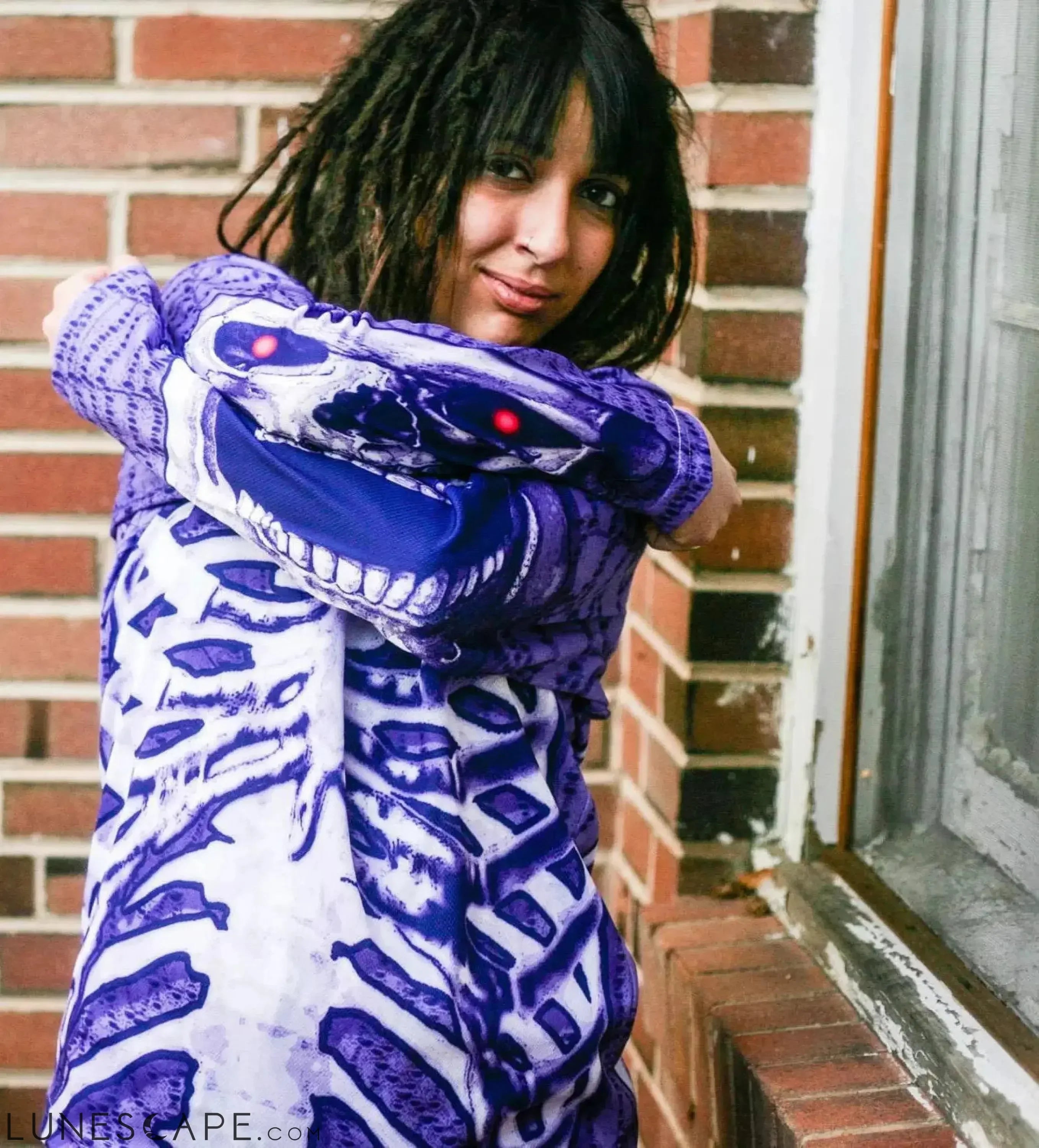 SKELETON in PURPLE Hoodie Sport Shirt by MOUTHMAN® LUNESCAPE