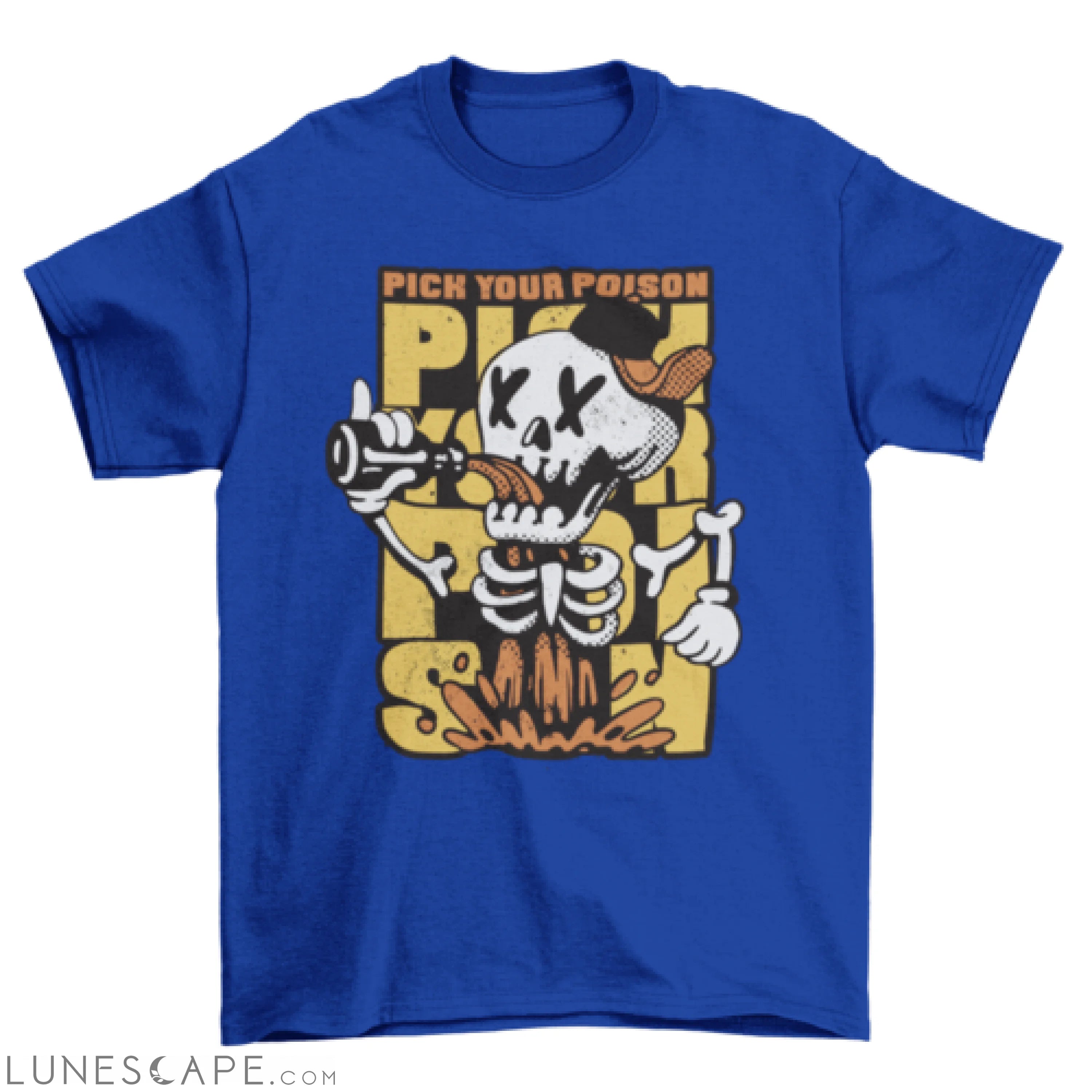 Skeleton poison retro cartoon t-shirt LUNESCAPE