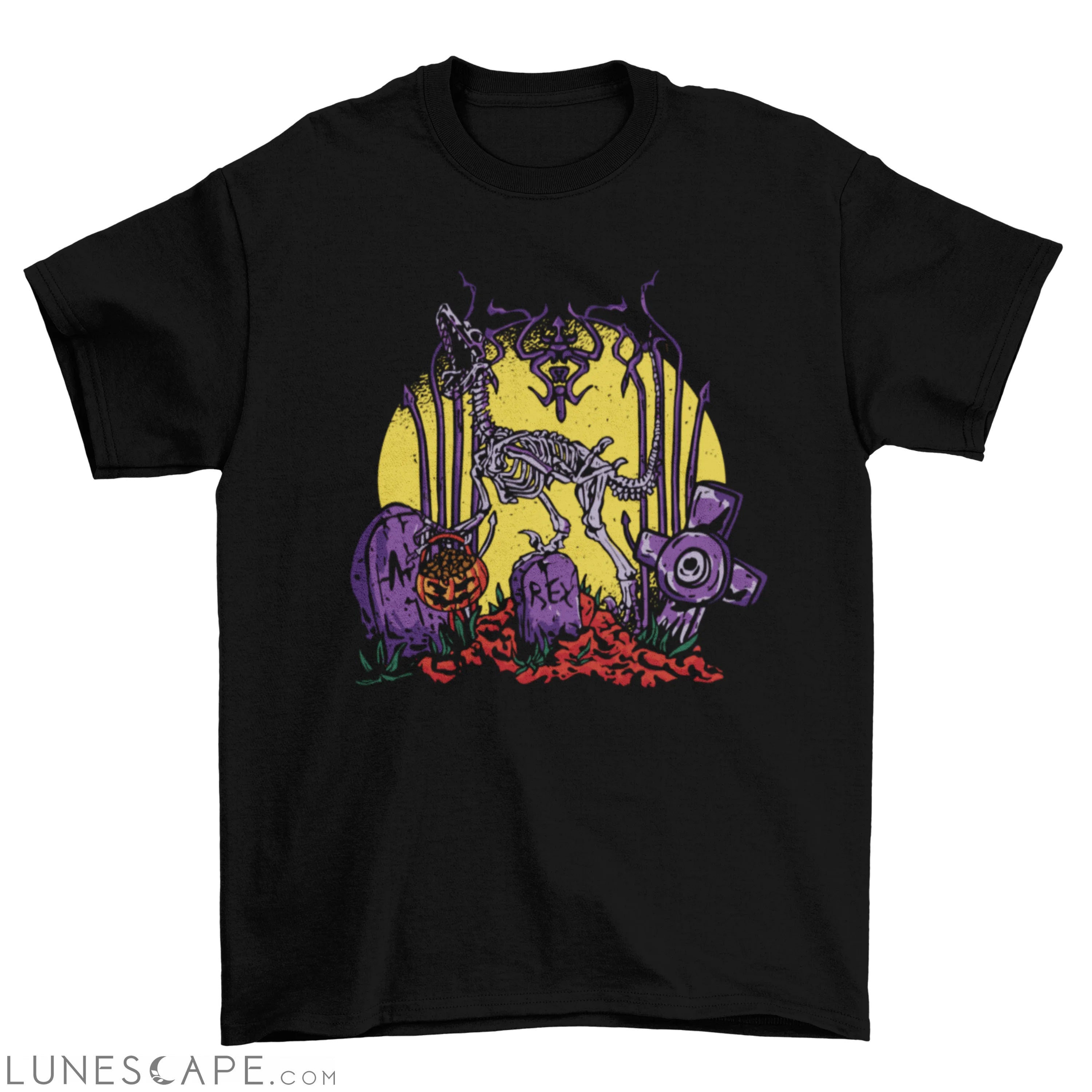 Skeleton t-rex dinosaur t-shirt LUNESCAPE