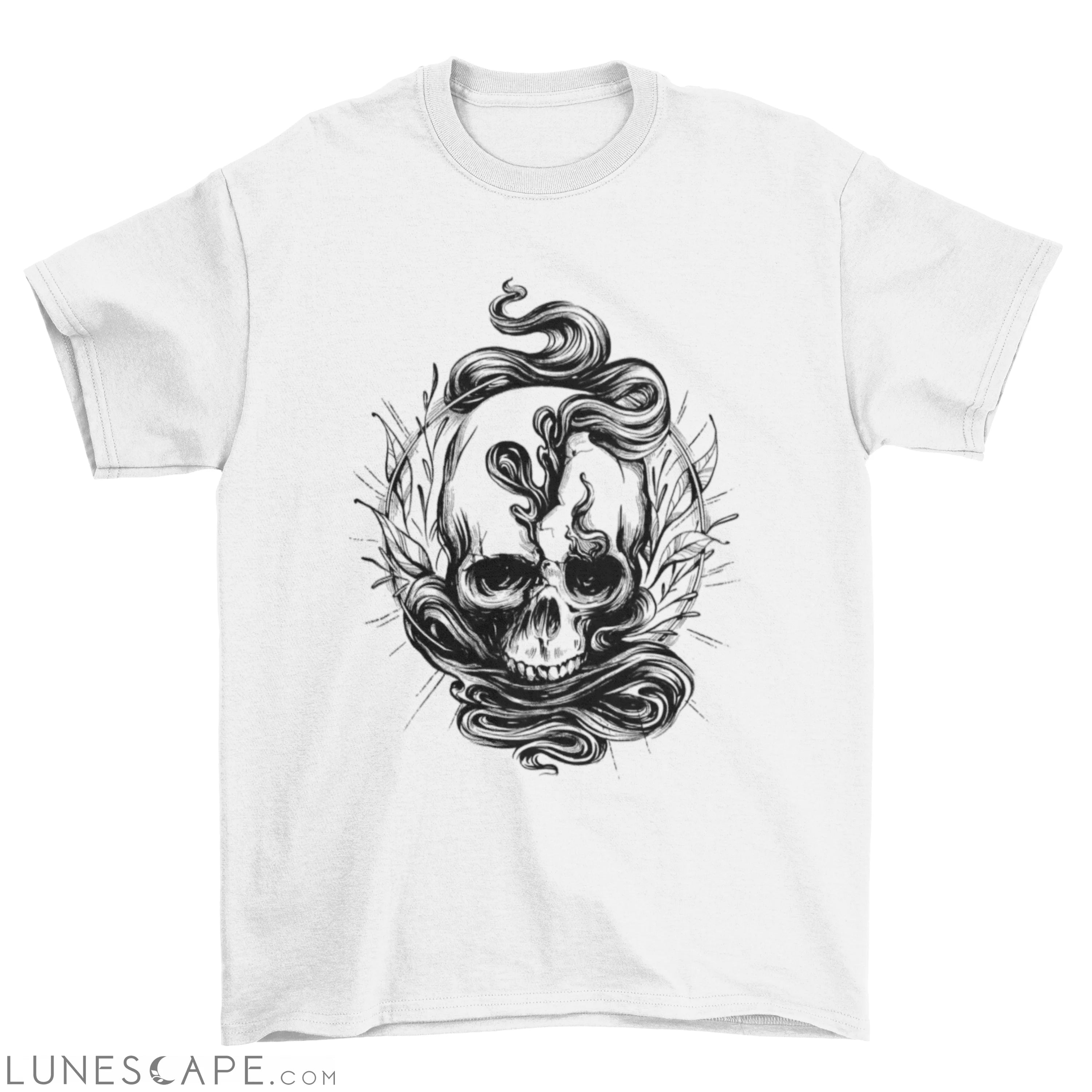 Skull with crakcs t-shirt design LUNESCAPE