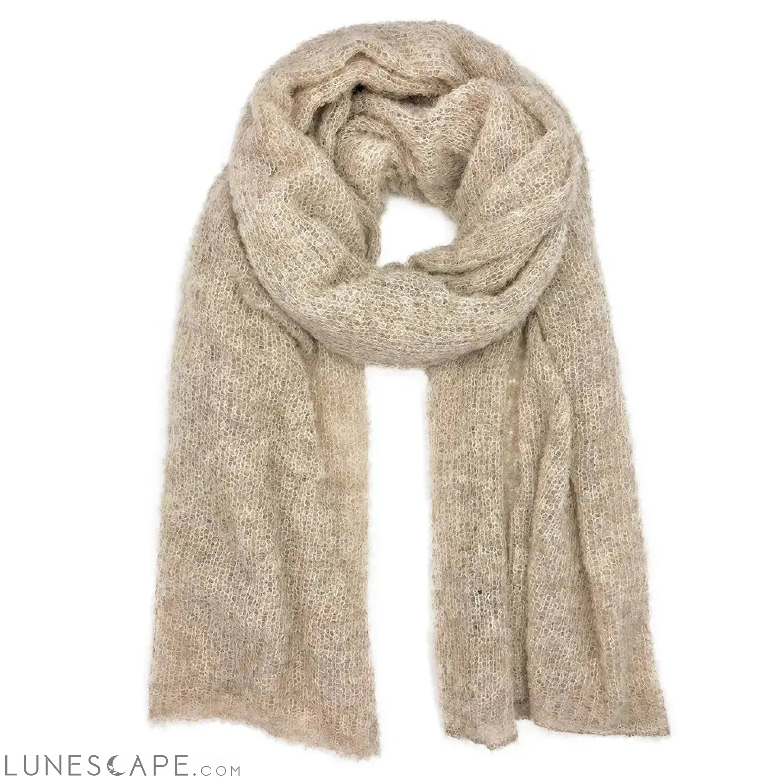 Slate + Salt Almond Ultra Plush Alpaca Scarf LUNESCAPE