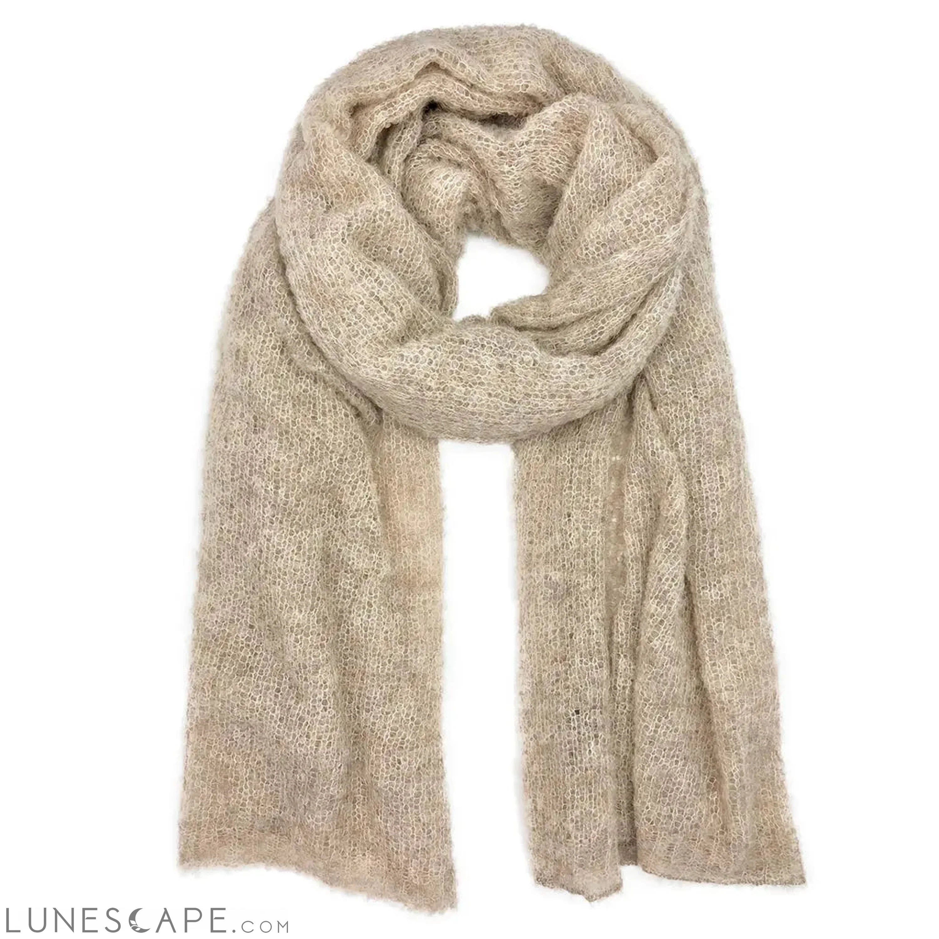 Slate + Salt Almond Ultra Plush Alpaca Scarf LUNESCAPE