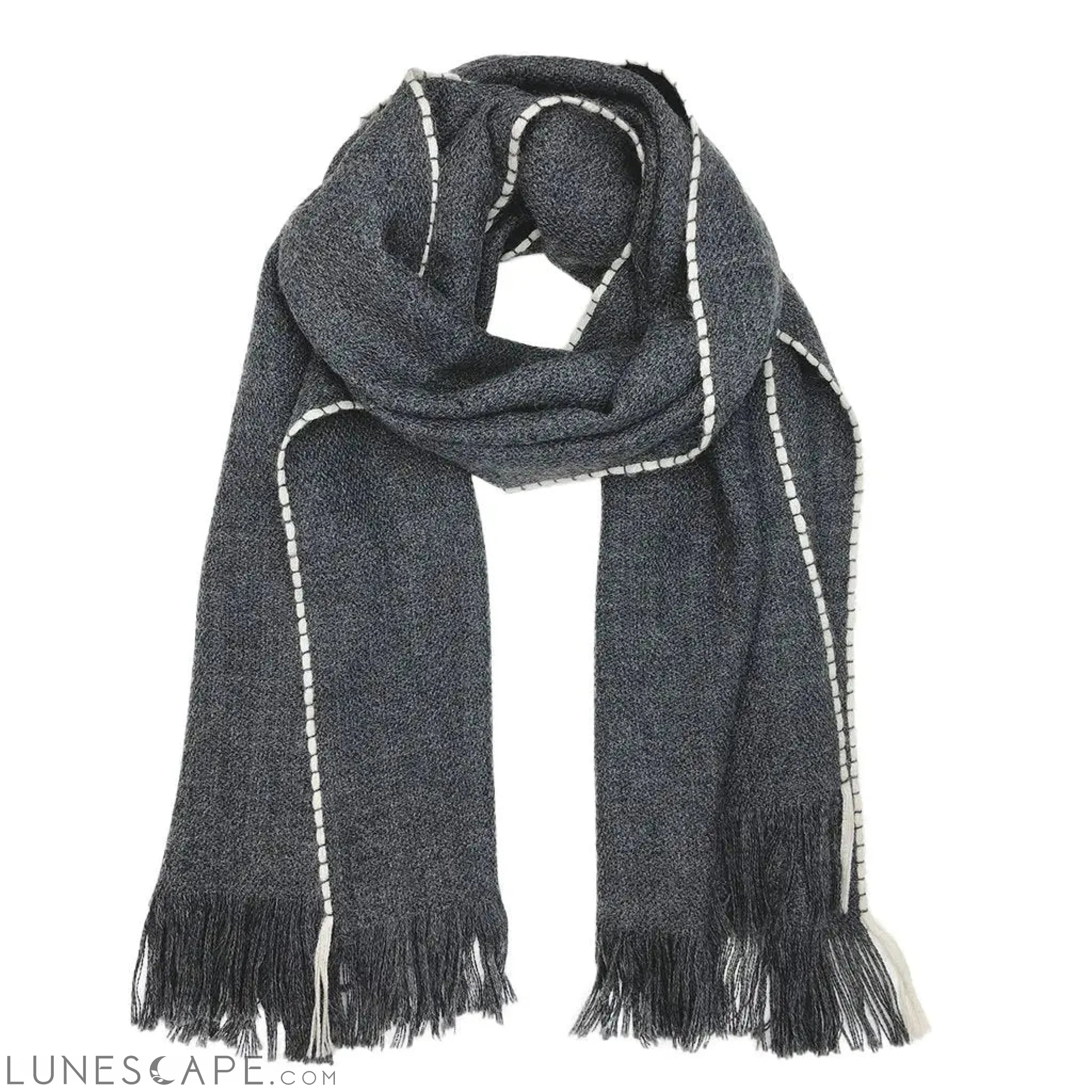 Slate + Salt "Andes" Charcoal Baby Alpaca Scarf LUNESCAPE