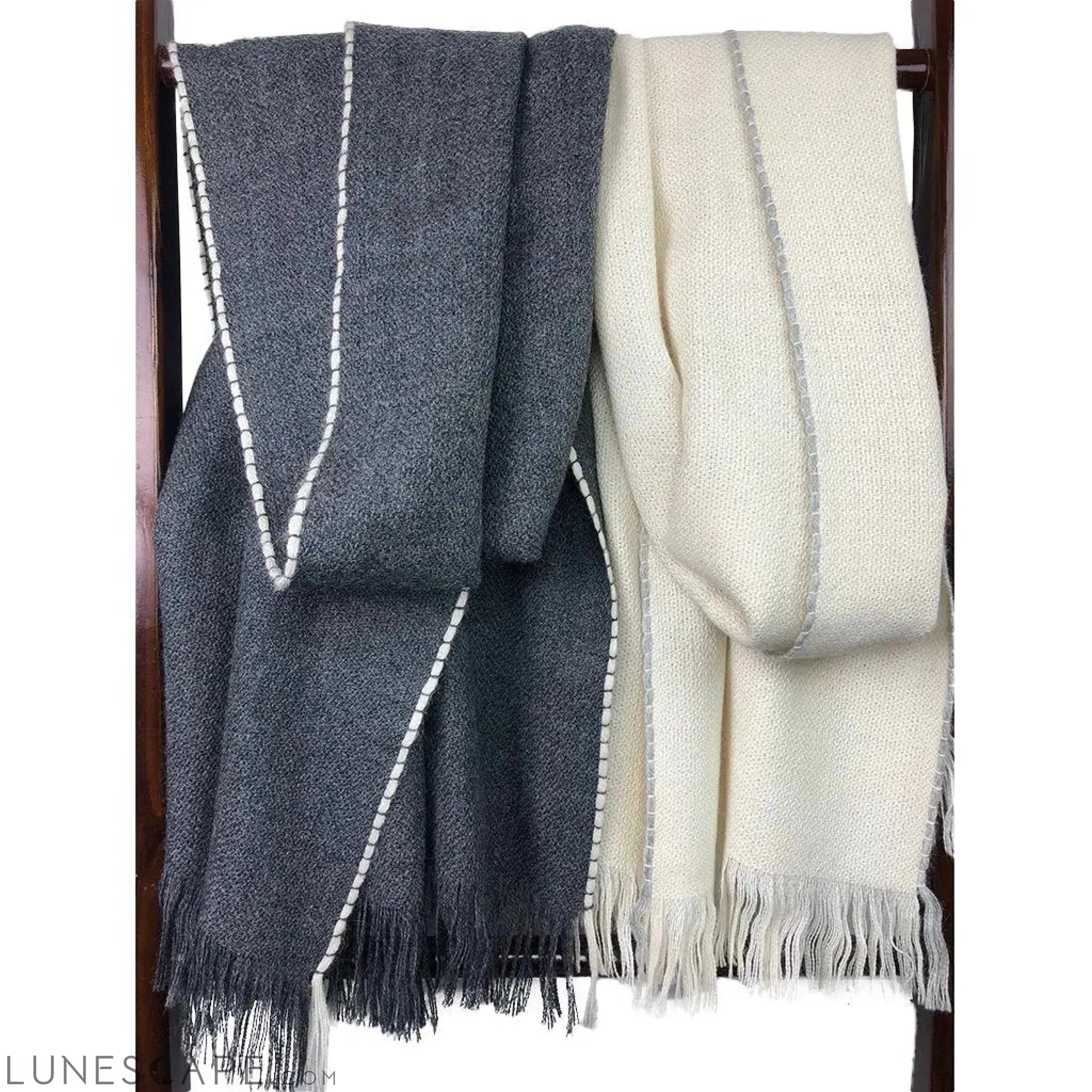 Slate + Salt "Andes" Charcoal Baby Alpaca Scarf LUNESCAPE