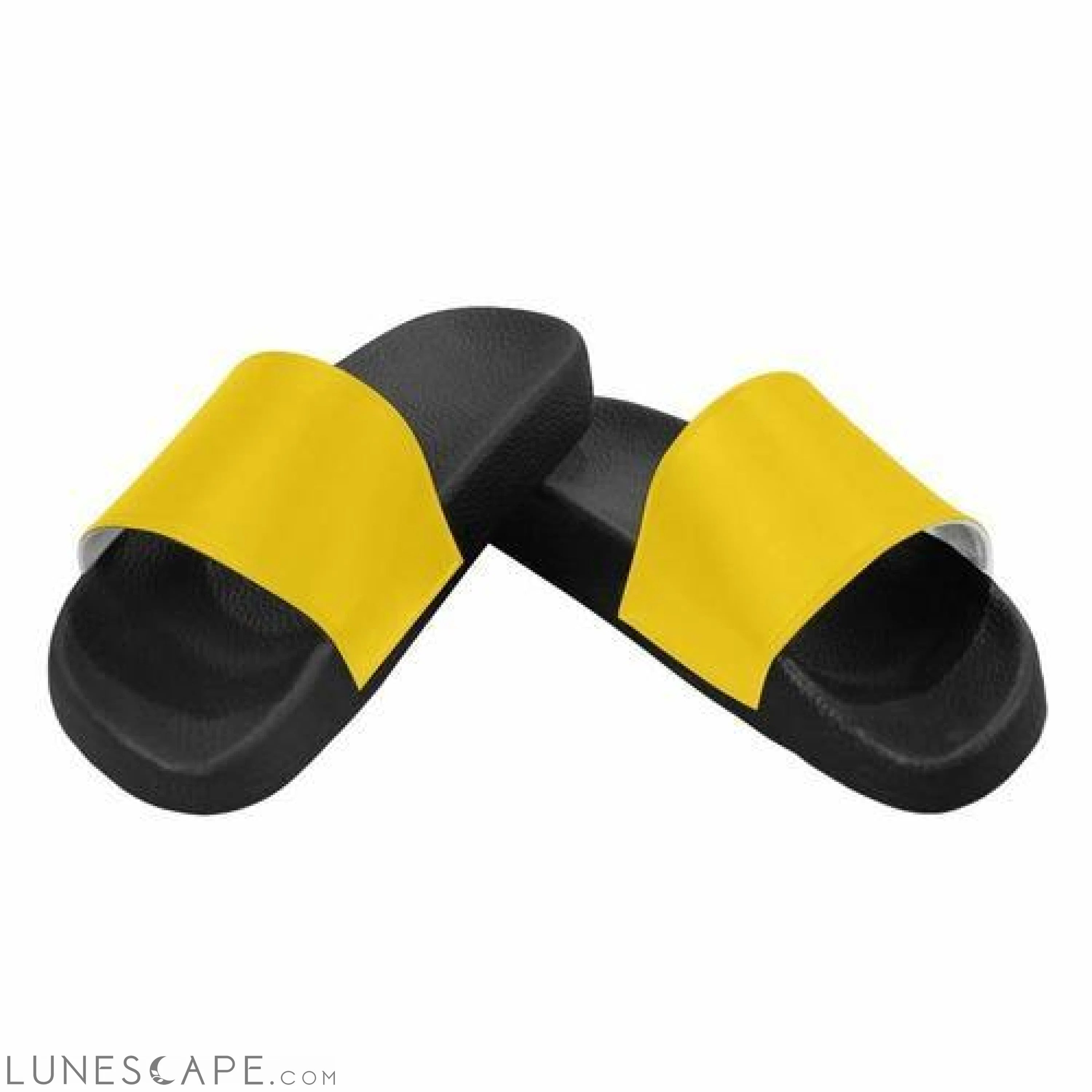 Slip On Beach Slides - Yellow LUNESCAPE