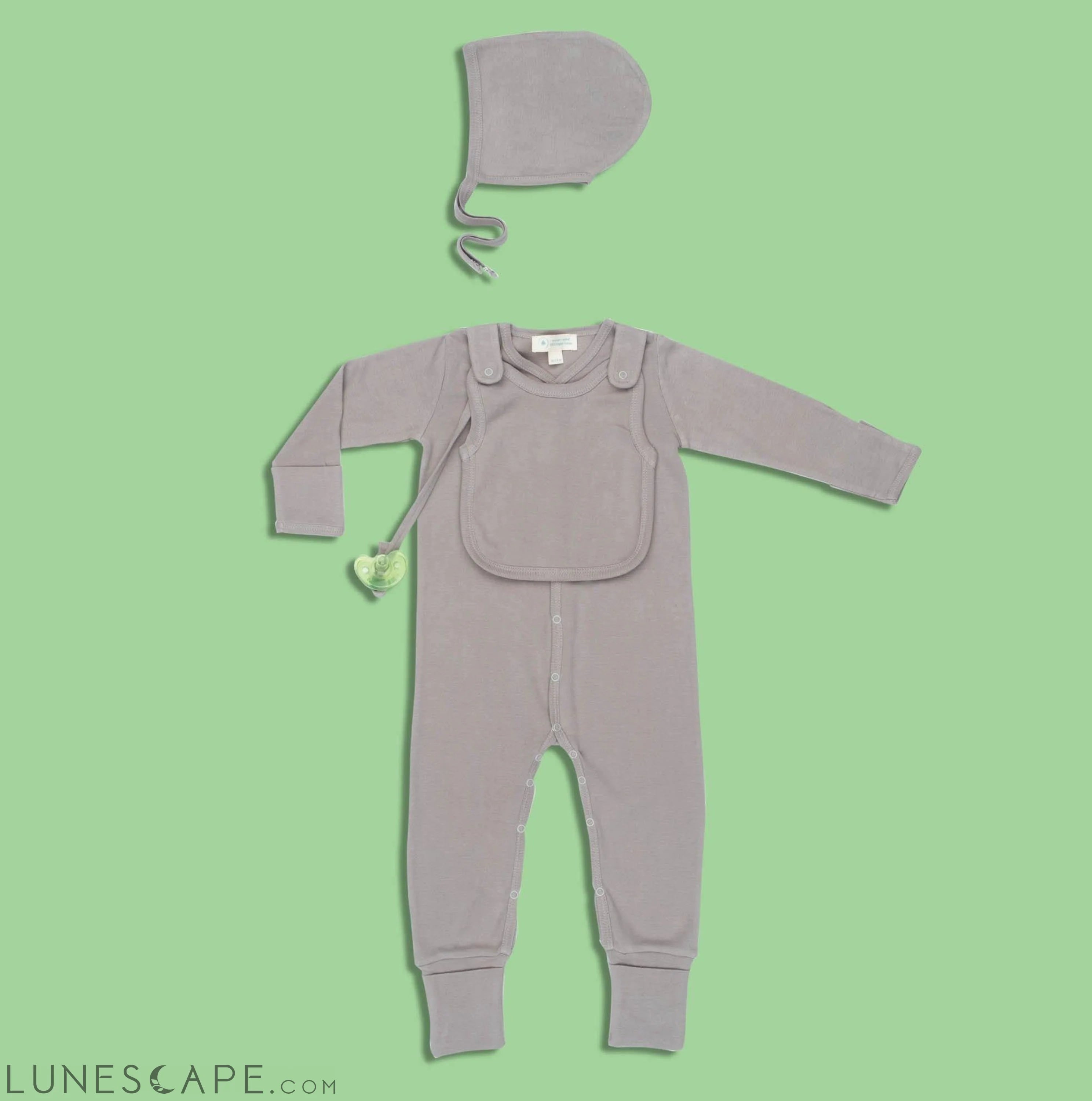 Smart Footed One-Piece + Bib - Gray LUNESCAPE