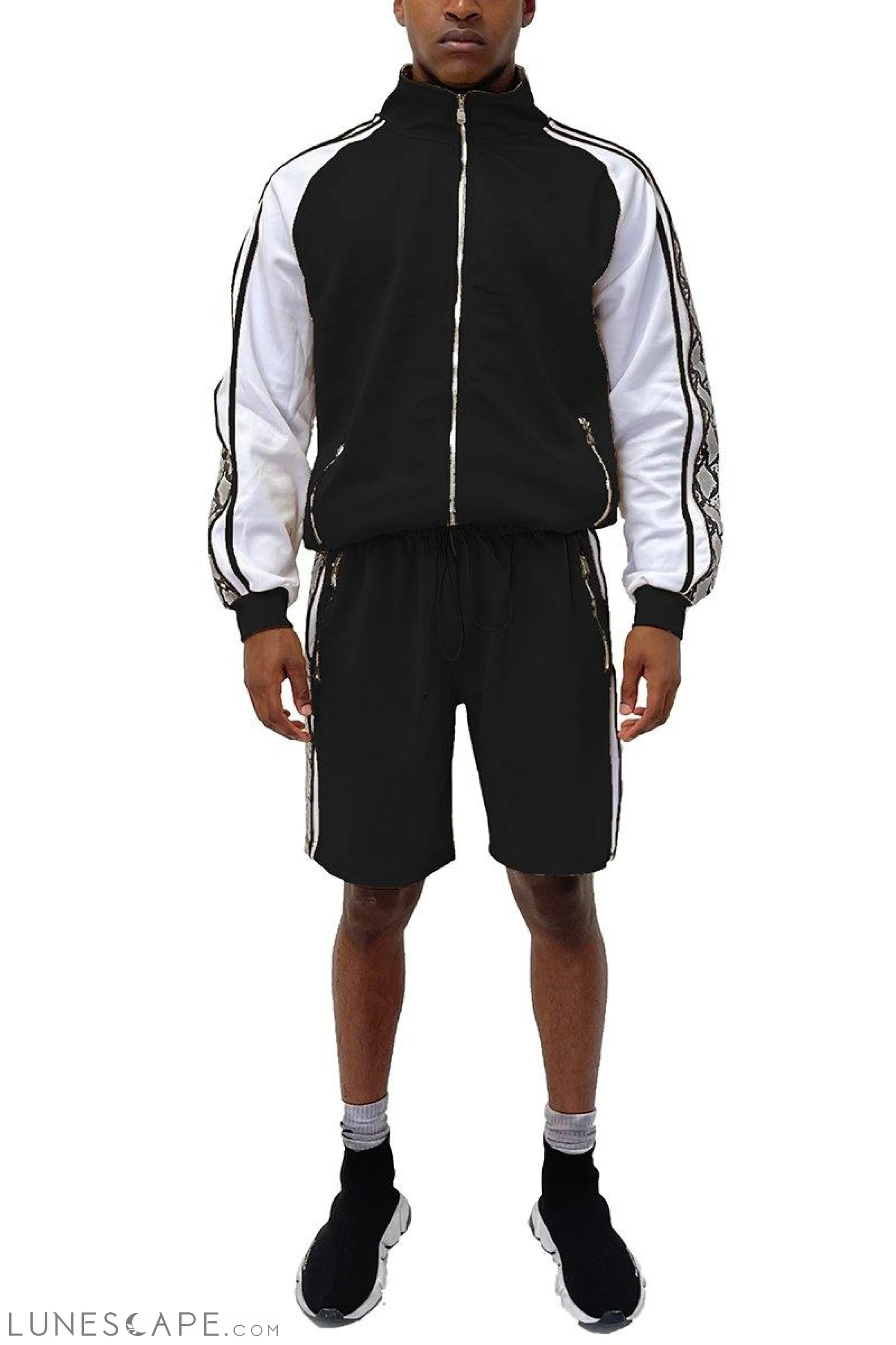 SNAKE SIDE SHORT SET - Black LUNESCAPE
