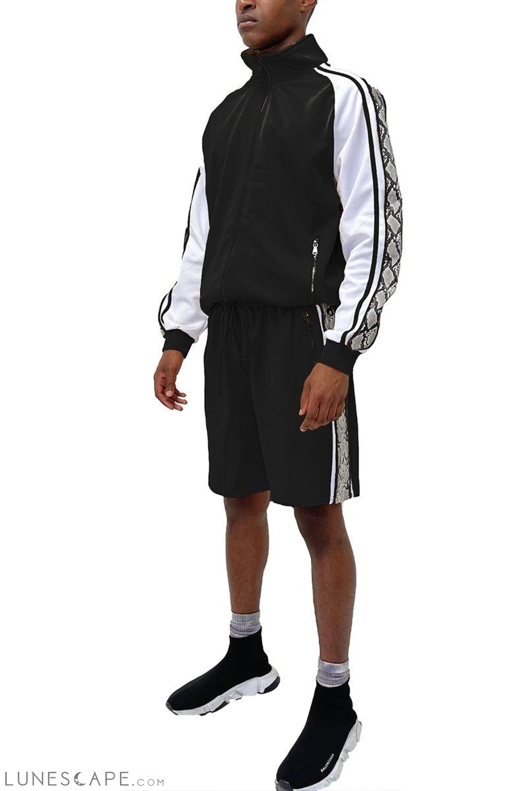 SNAKE SIDE SHORT SET - Black LUNESCAPE