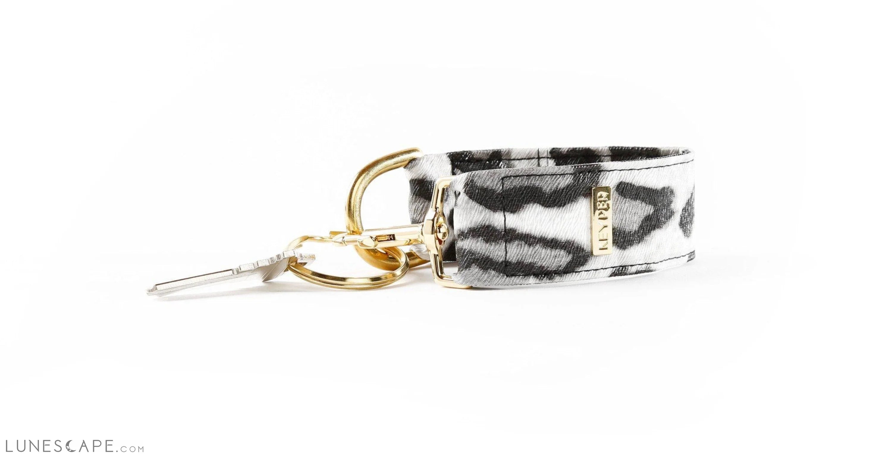 Snow Leopard Vegan Leather KEYPER® Key Ring LUNESCAPE