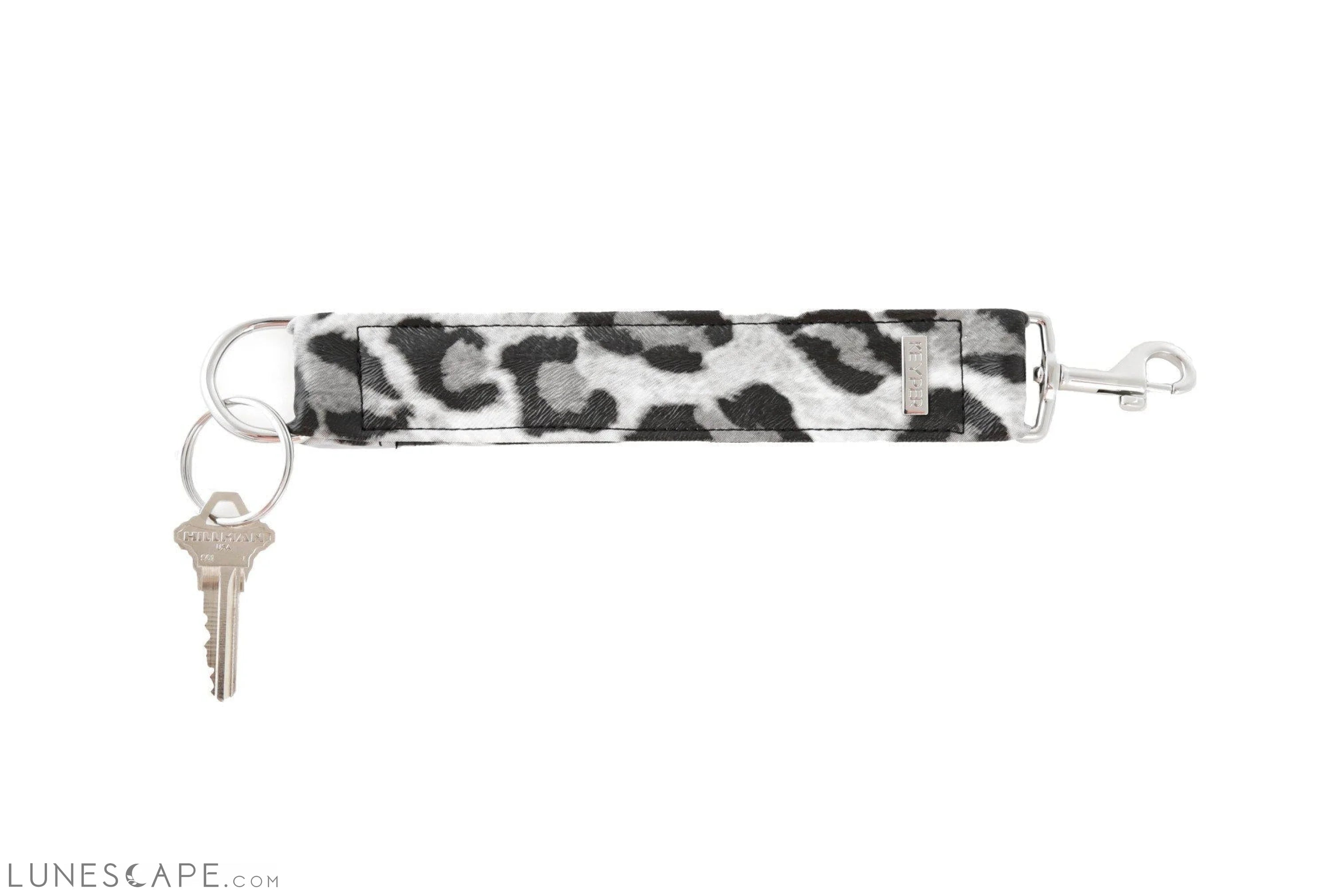 Snow Leopard Vegan Leather KEYPER® Key Ring LUNESCAPE