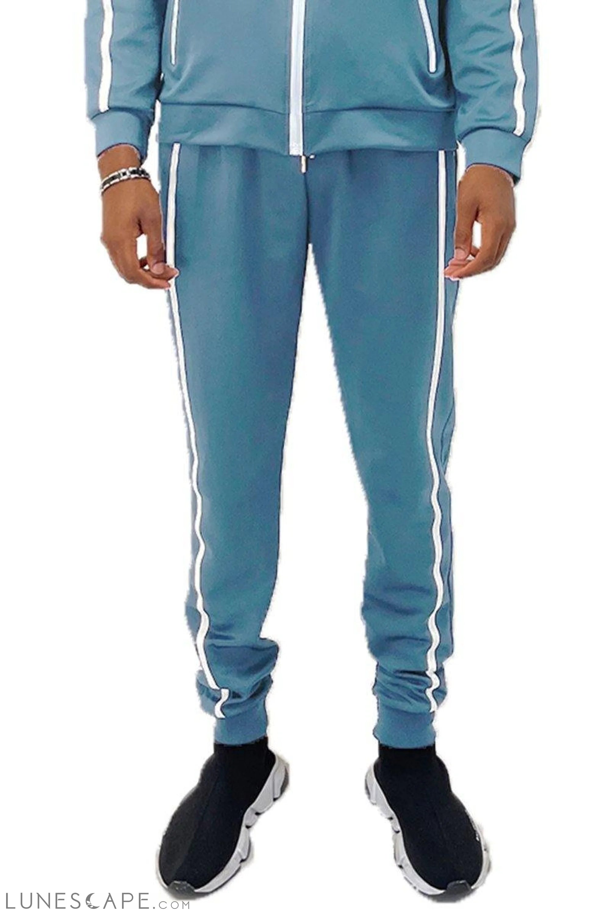 SOLID TAPE JOGGER PANTS - TEAL LUNESCAPE