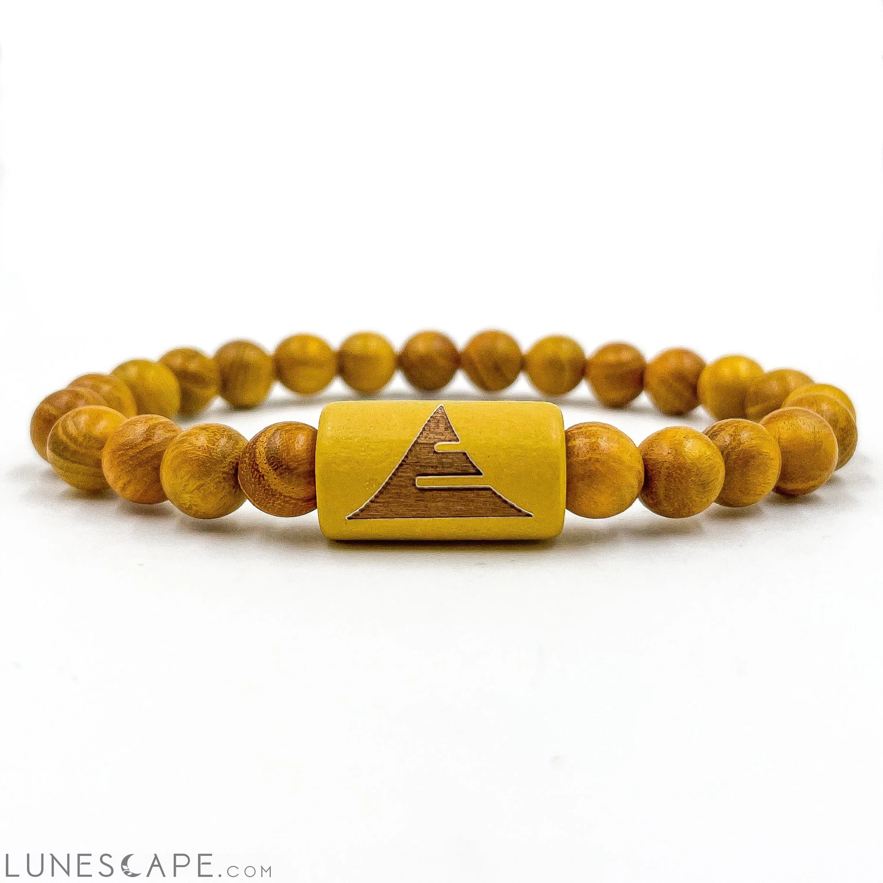 Solid - Yellow Sandalwood Mala Beaded Bracelet LUNESCAPE