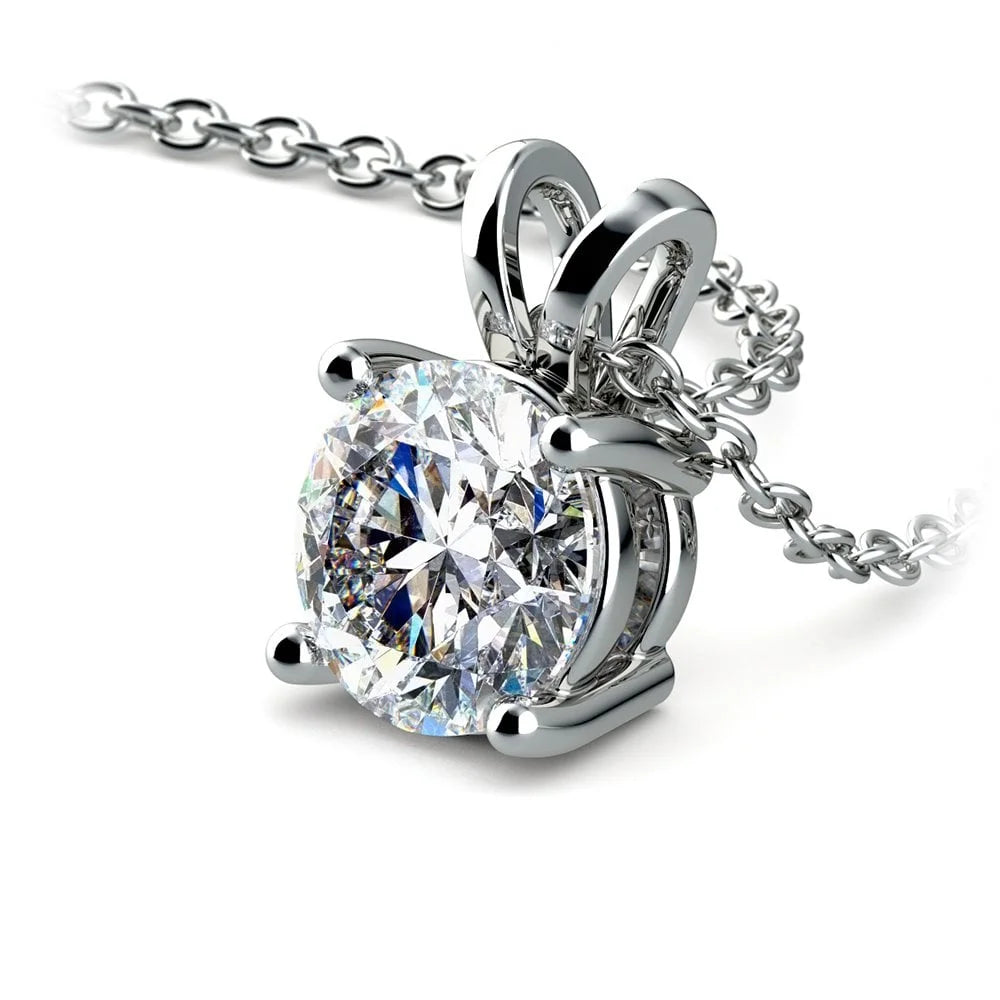 Solitaire Diamond Pendant (G-Vs) in 14K White or Yellow Gold LUNESCAPE