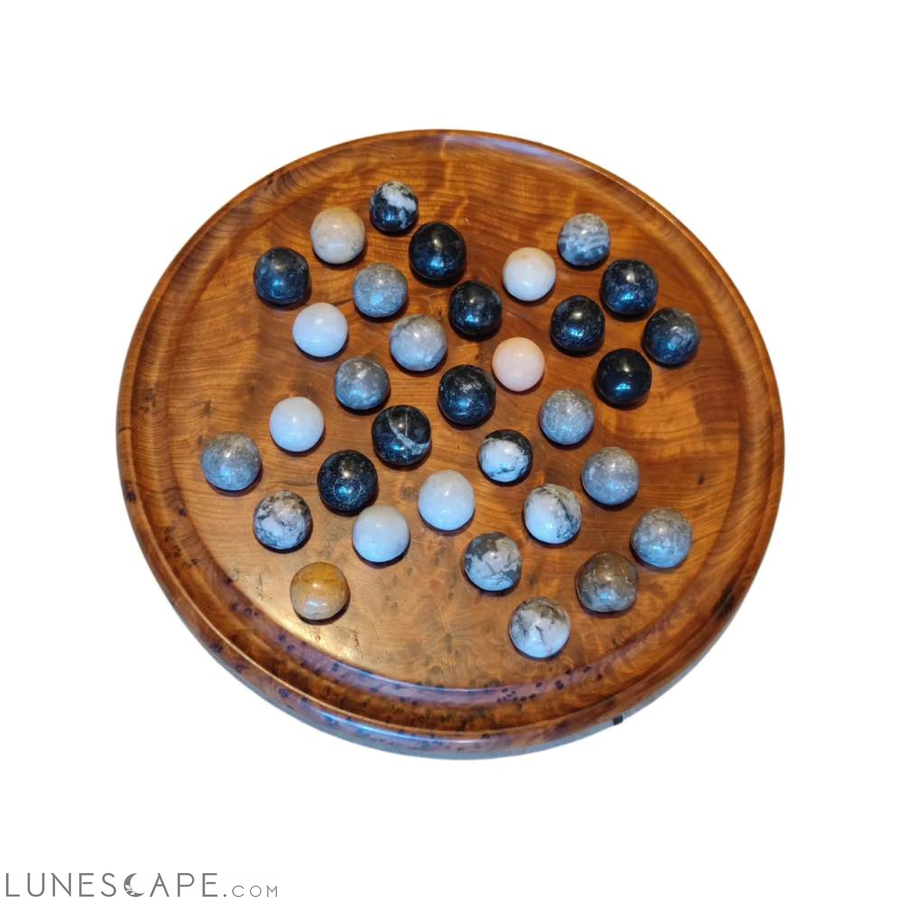 Solitaire Thuya Handmade Juniper Wood Tabletop Game from Essaouira LUNESCAPE