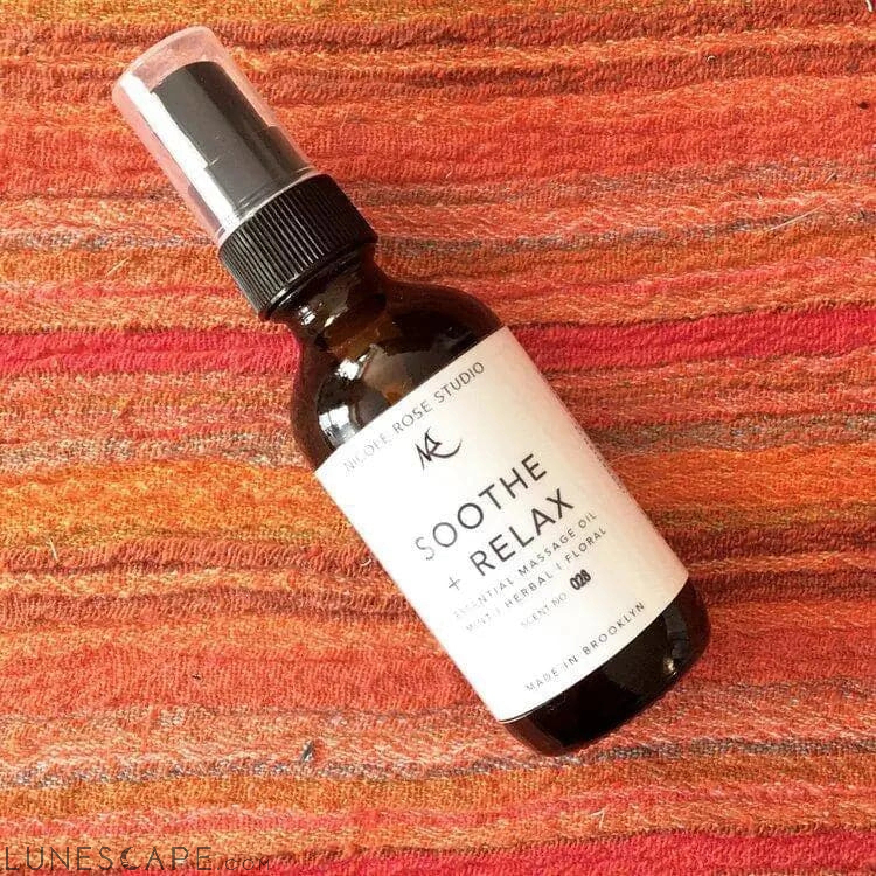 "Soothe + Relax" Essential Body + Massage Oil - by Nicole Rose Studio Inc.® LUNESCAPE