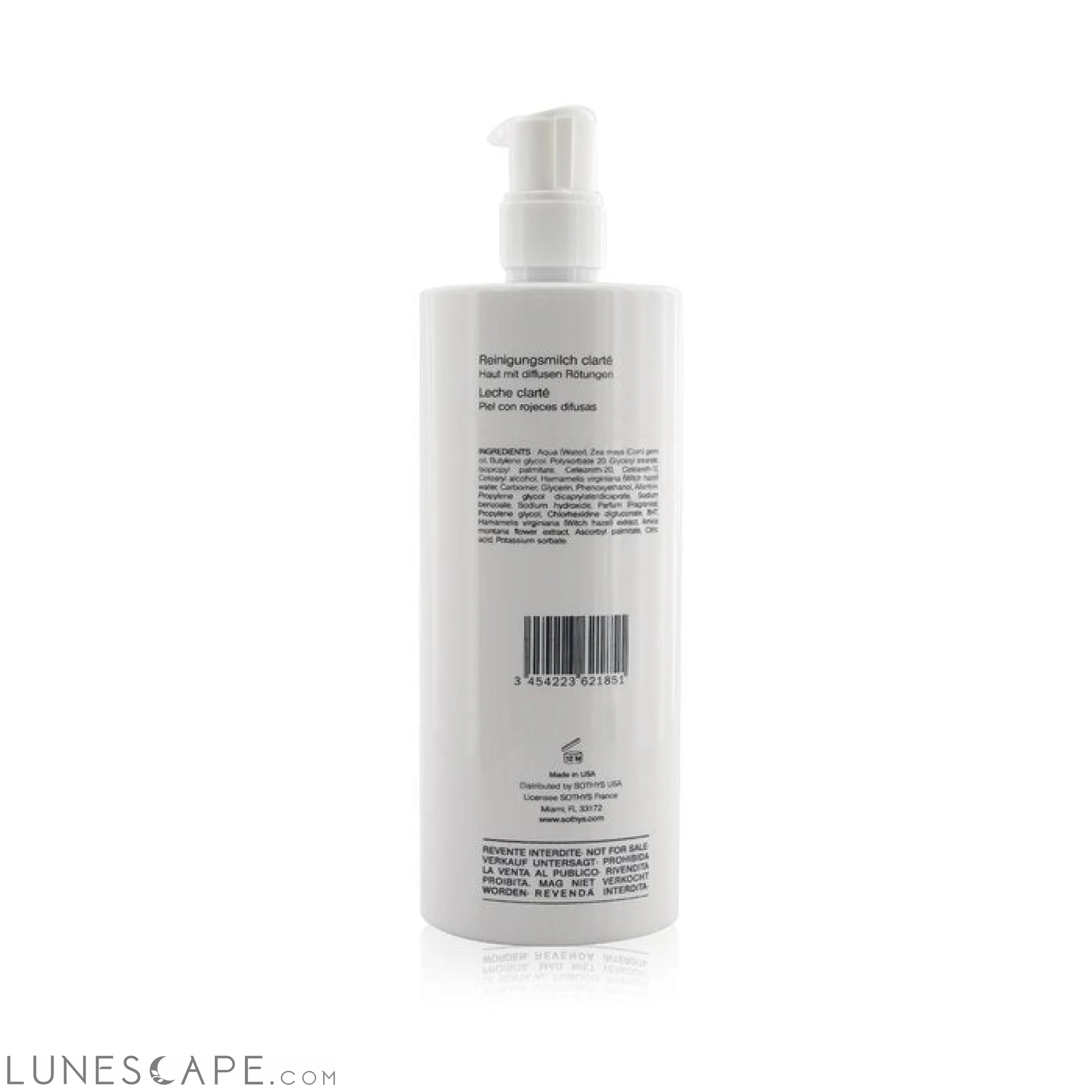 SOTHYS - Clarity Cleansing Milk - For Skin With Fragile Capillaries , With Witch Hazel Extract (Salon Size) LUNESCAPE