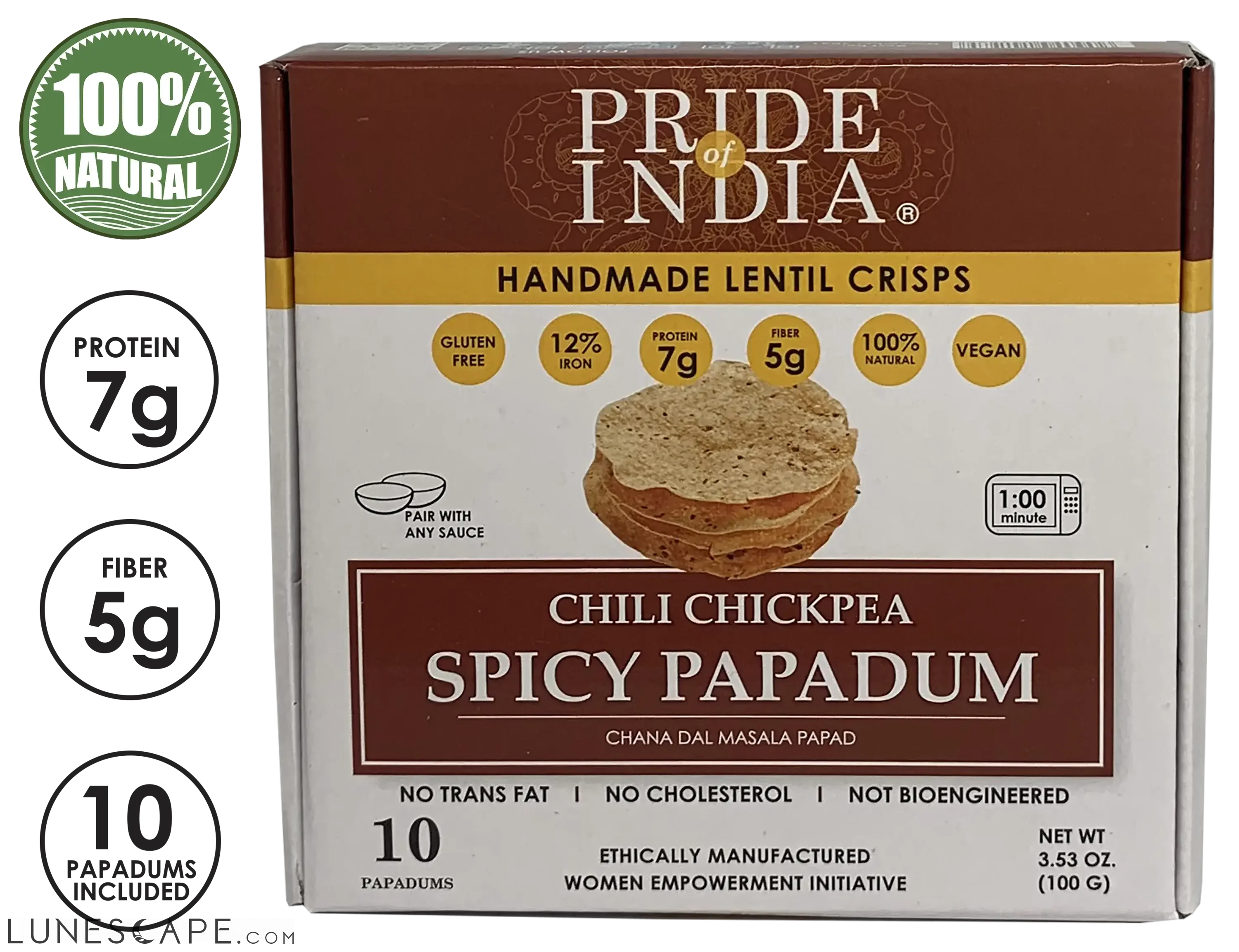 Spicy Chickpea Masala Papadum Lentil Crisp LUNESCAPE