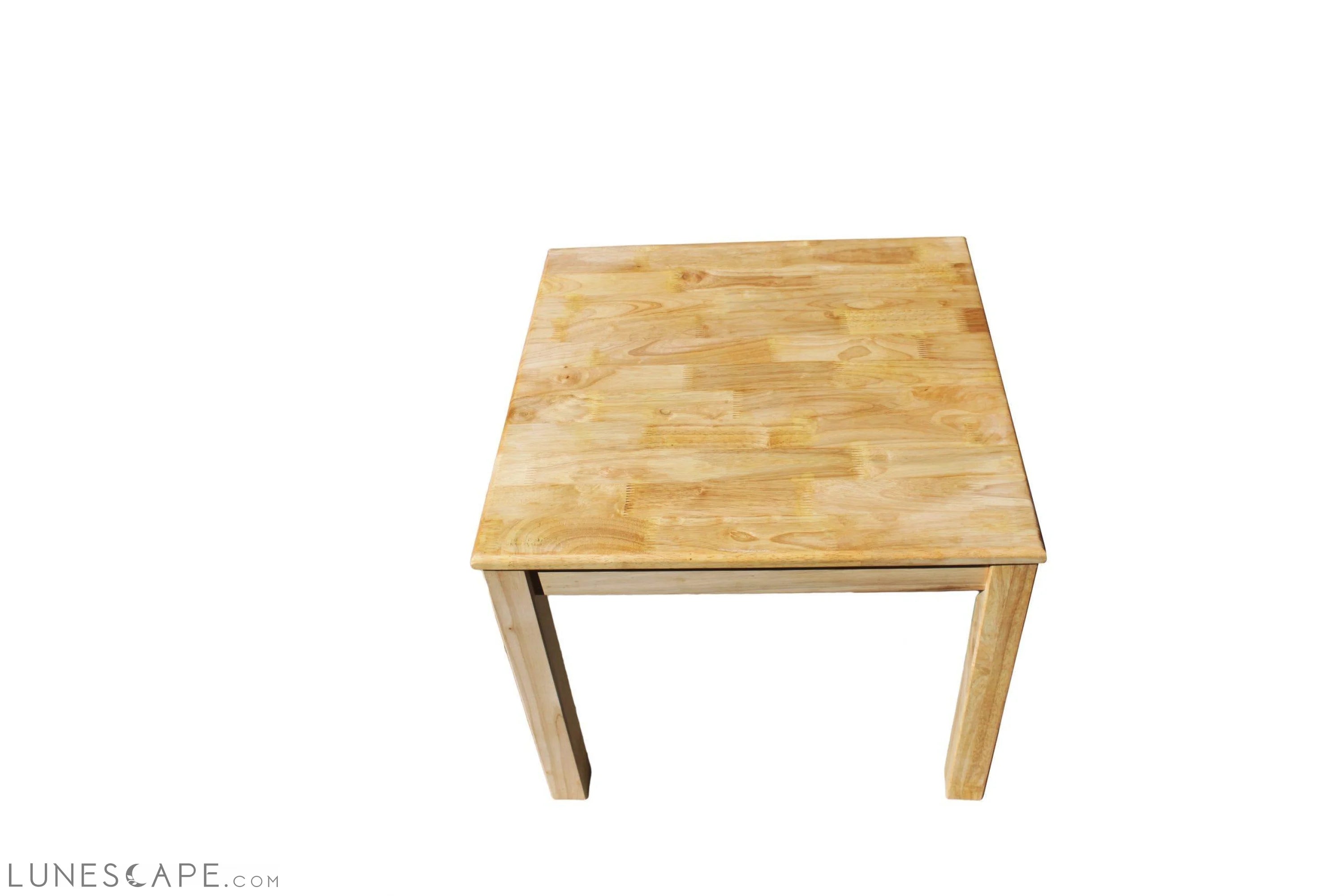 Square Rubberwood Side Table LUNESCAPE