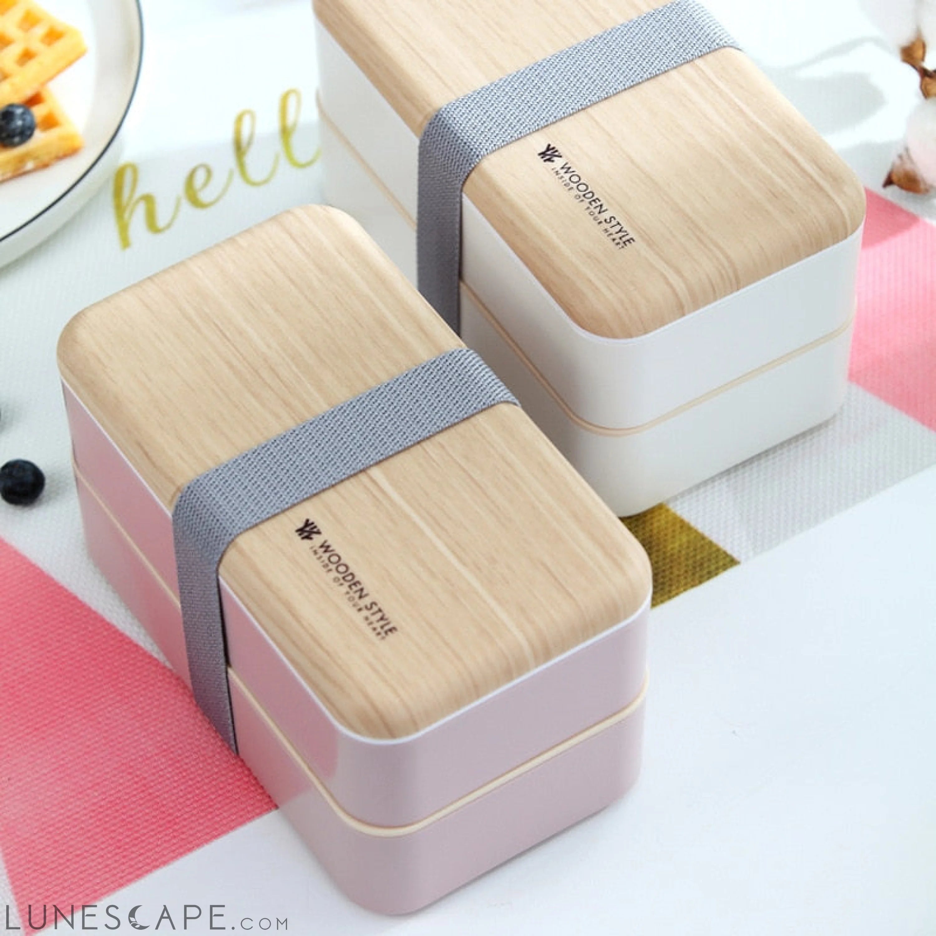 Stackable Bento Box w/Spoon and Chopsticks LUNESCAPE