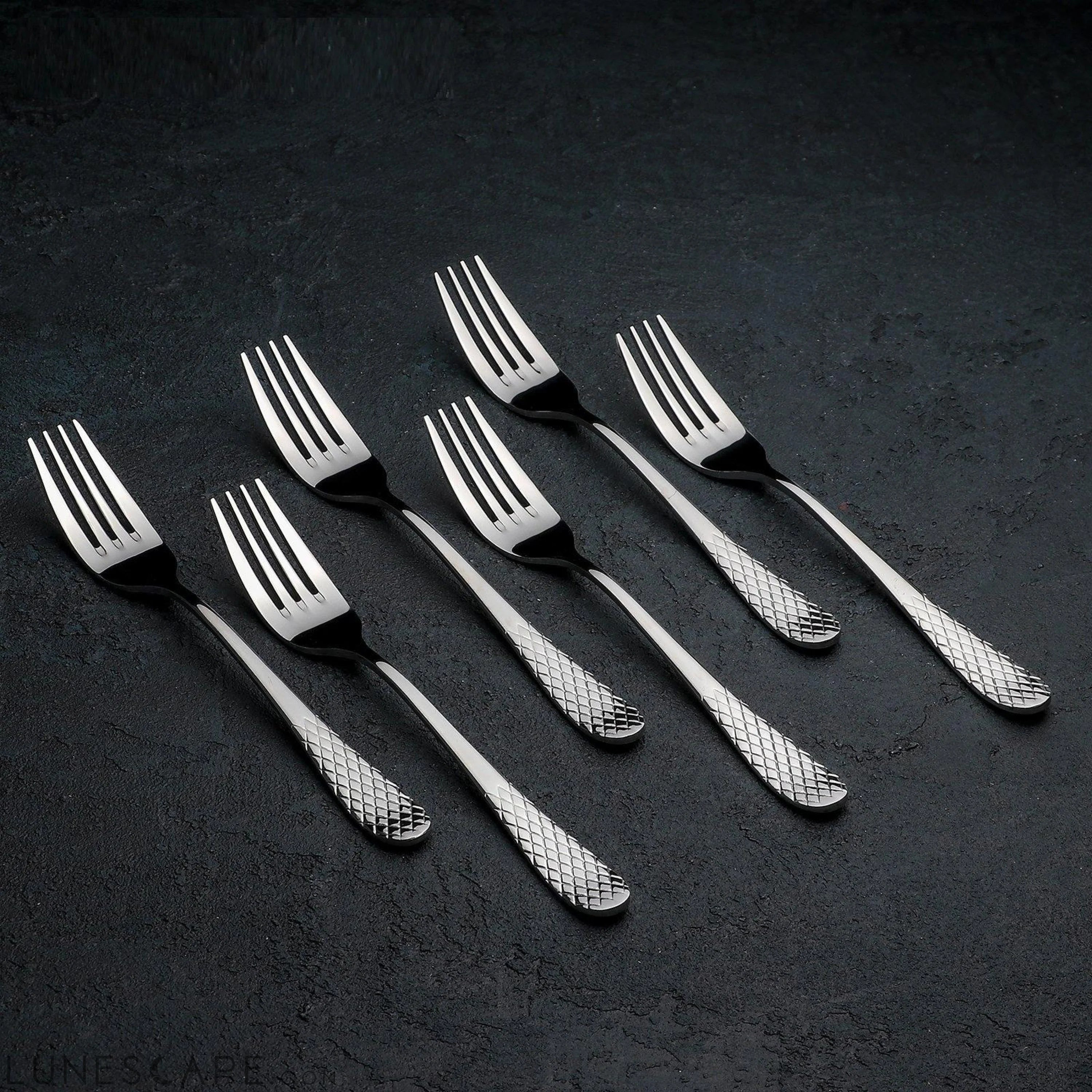 Stainless Steel Dinner Fork 8-Inch - 6 Piece Set LUNESCAPE