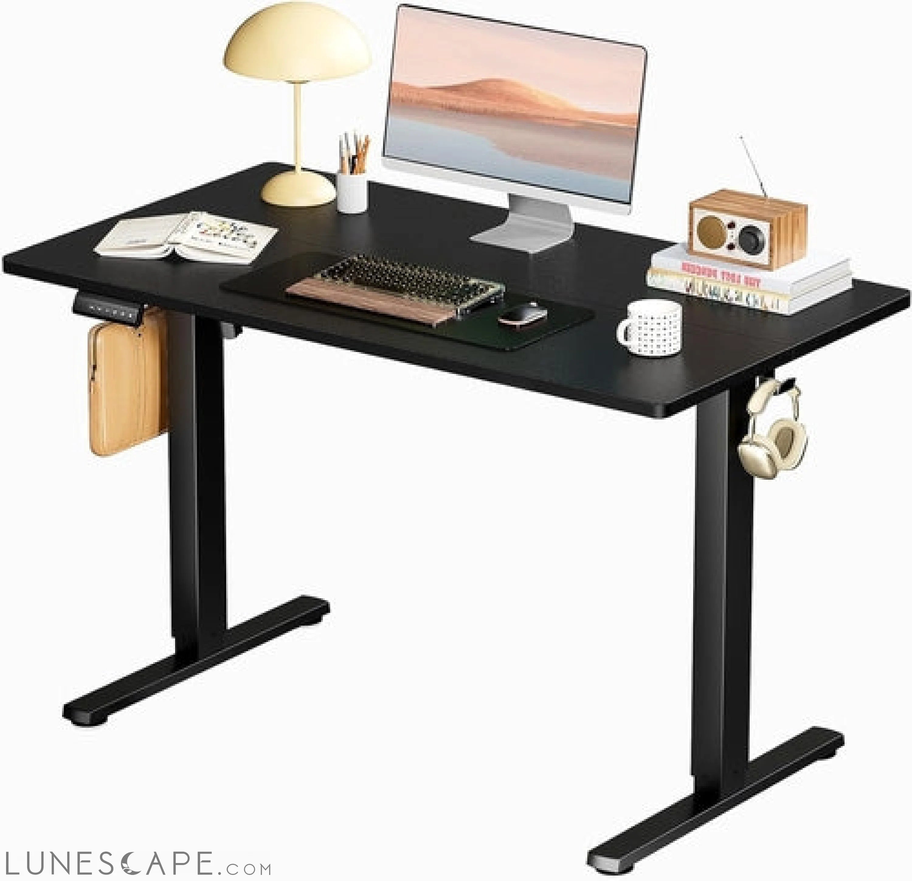 Standing Desk, Adjustable Height Electric Sit Stand up down Computer LUNESCAPE