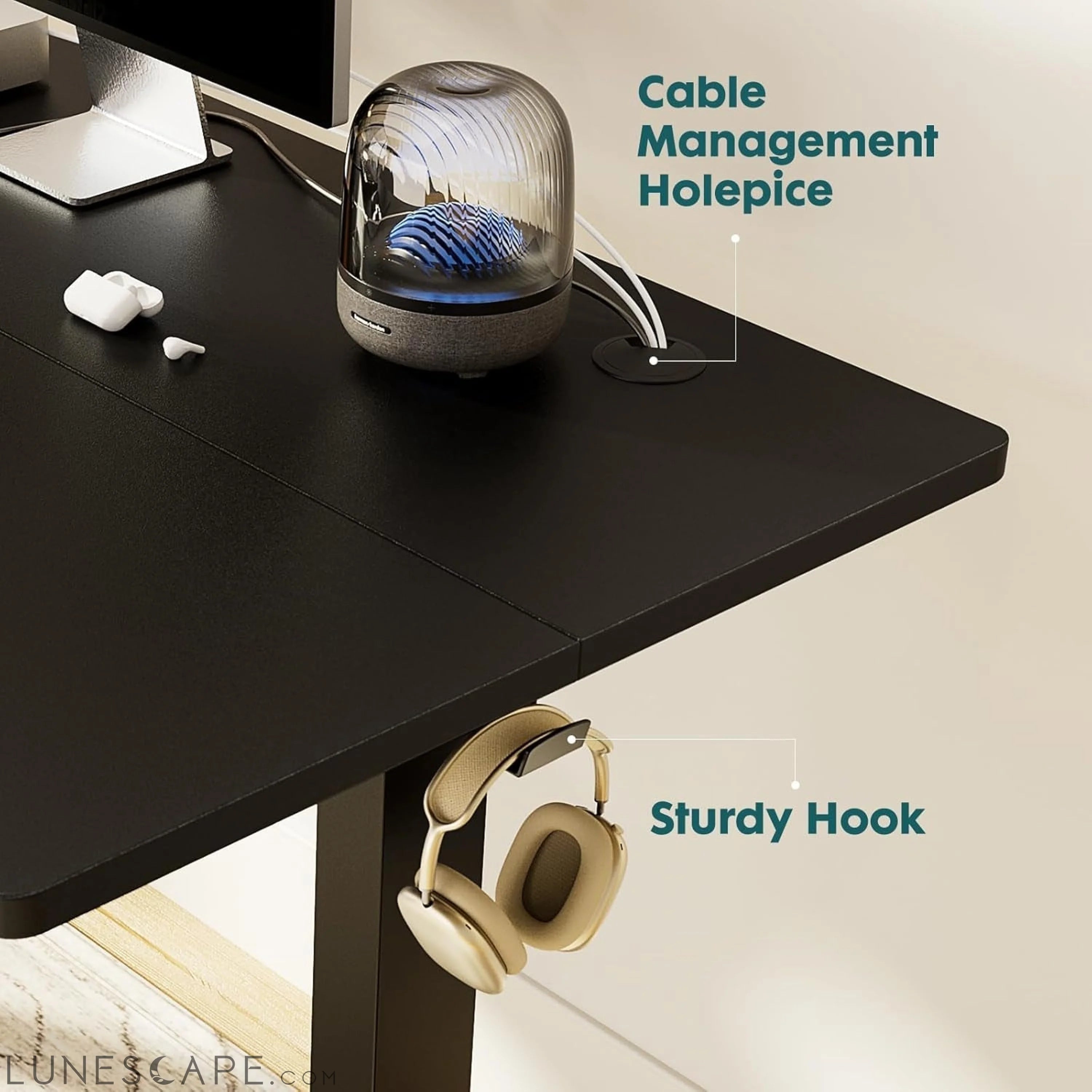 Standing Desk, Adjustable Height Electric Sit Stand up down Computer LUNESCAPE