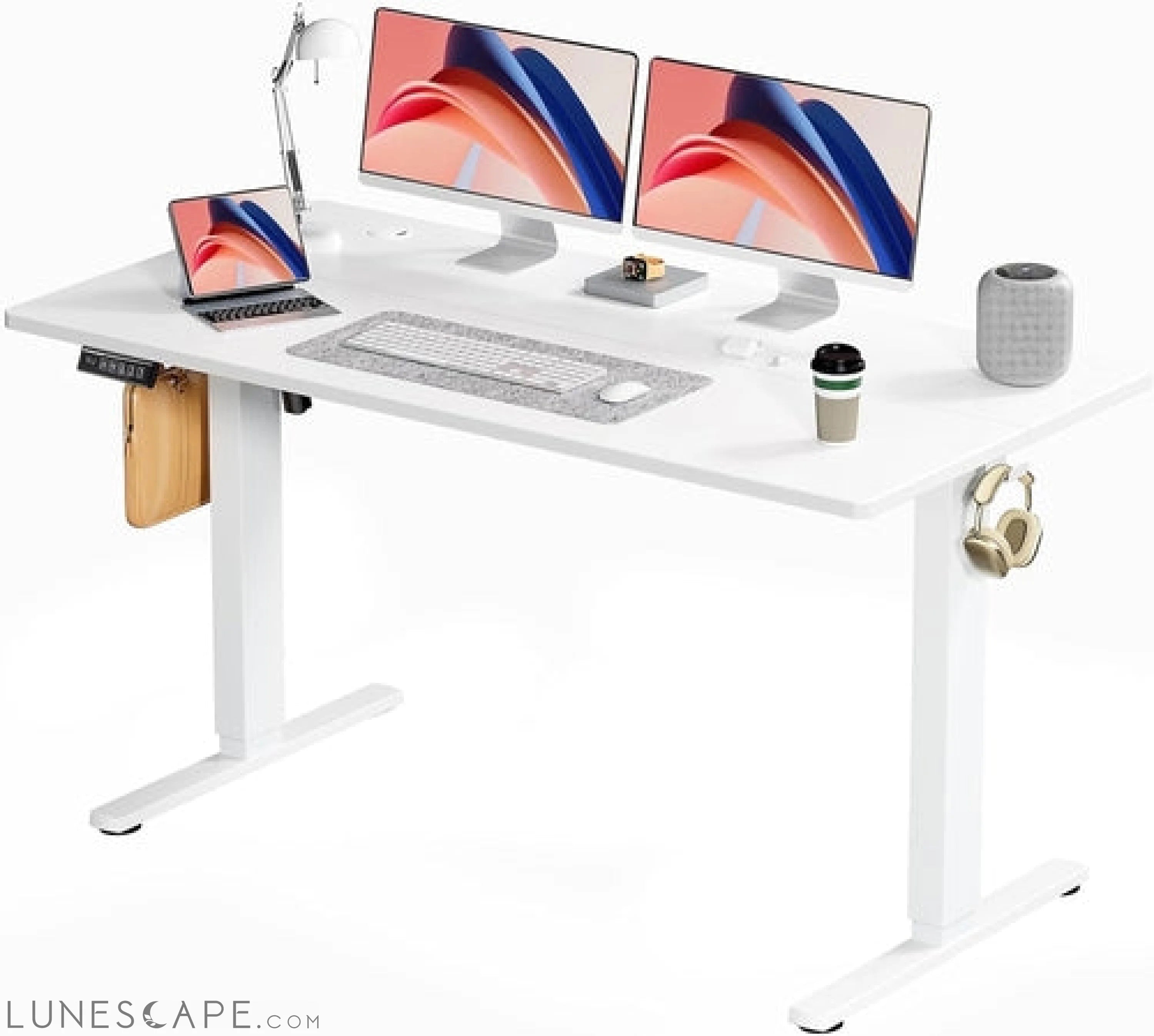 Standing Desk, Adjustable Height Electric Sit Stand up down Computer LUNESCAPE