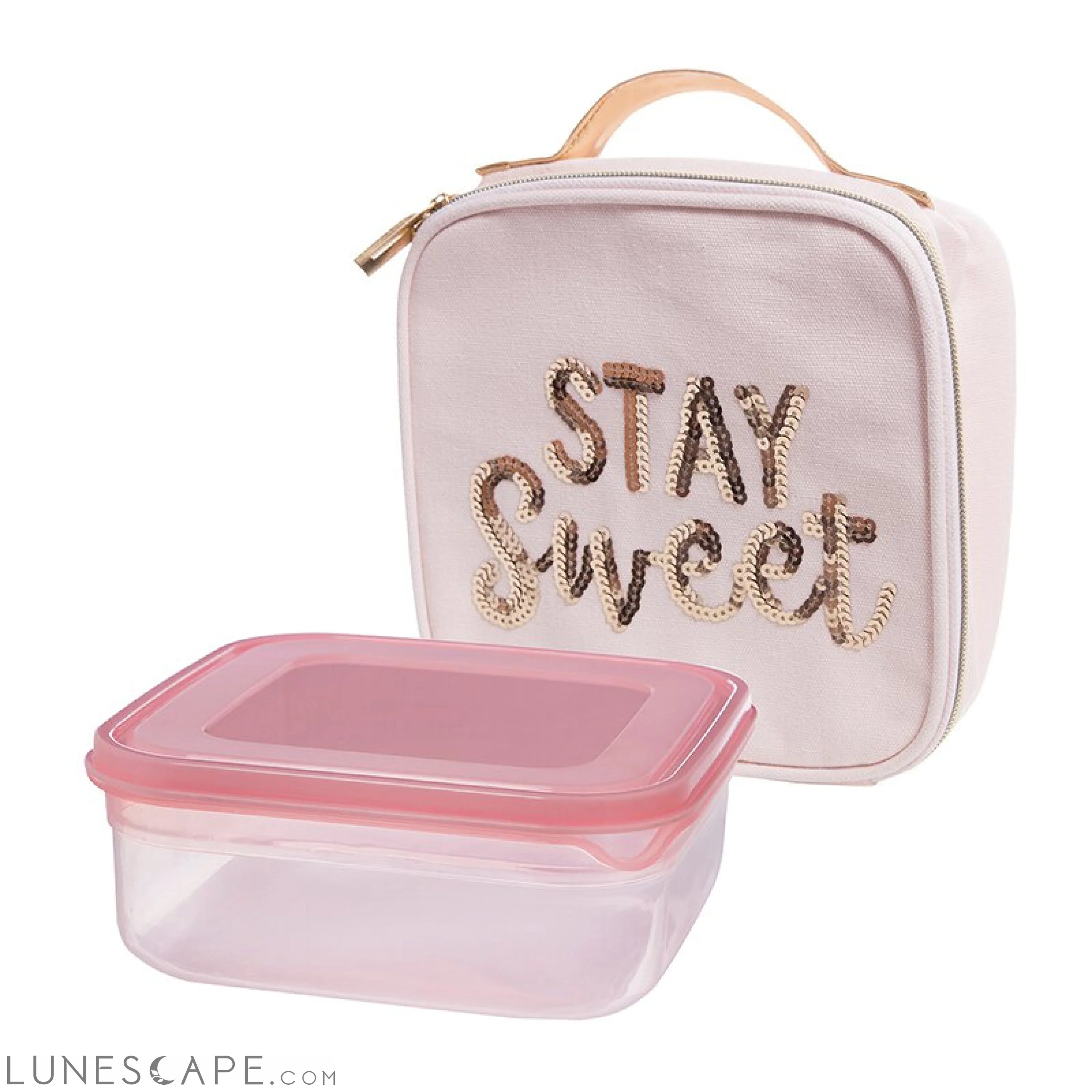 Stay Sweet Pink Combo Lunch Set | Sequin Embellished Lunch Bag and LUNESCAPE