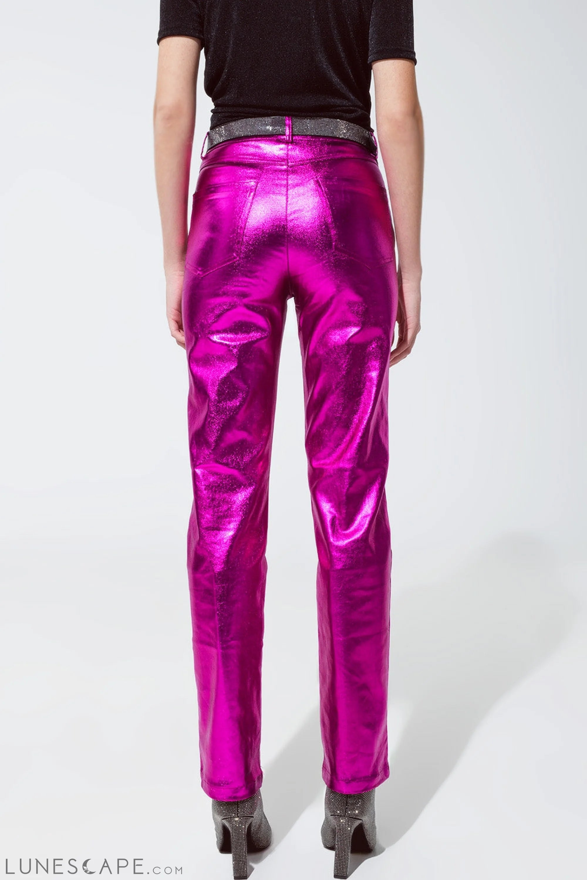 Straight Metallic Pants in Fuchsia Women’s Fashion - Women’s Clothing - Bottoms - Pants & Capris