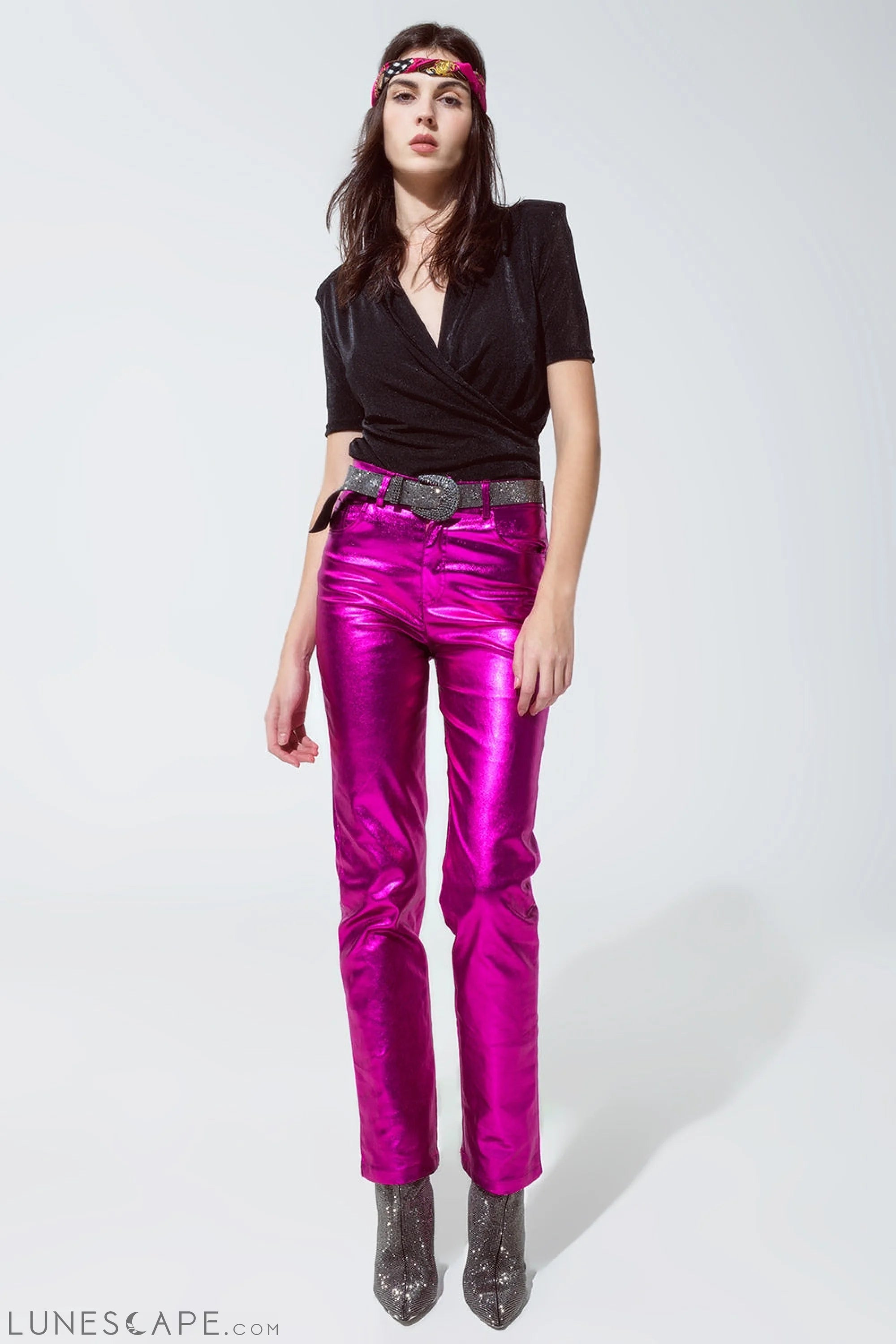 Straight Metallic Pants in Fuchsia Women’s Fashion - Women’s Clothing - Bottoms - Pants & Capris