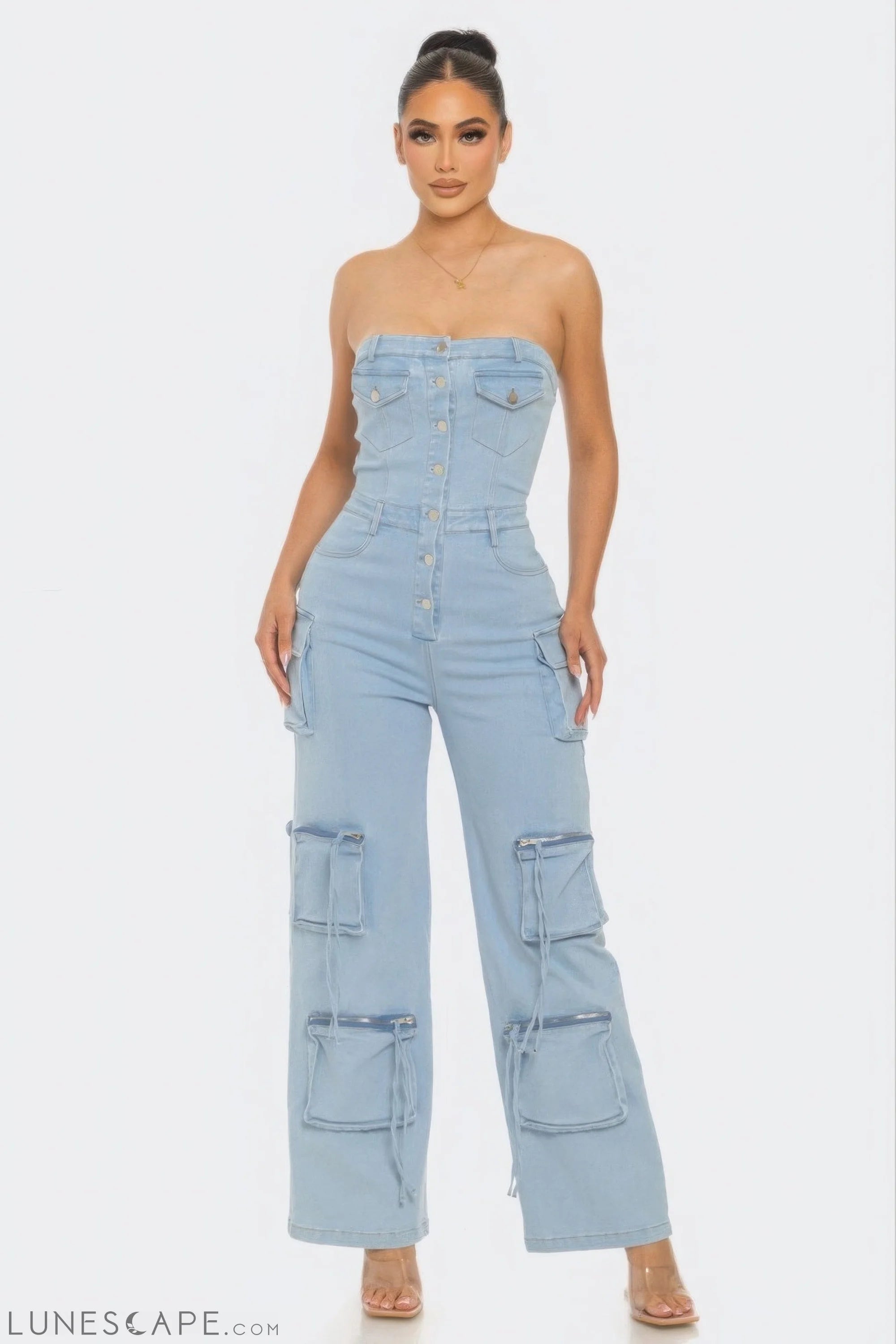Stretch Denim Jumpsuit LUNESCAPE