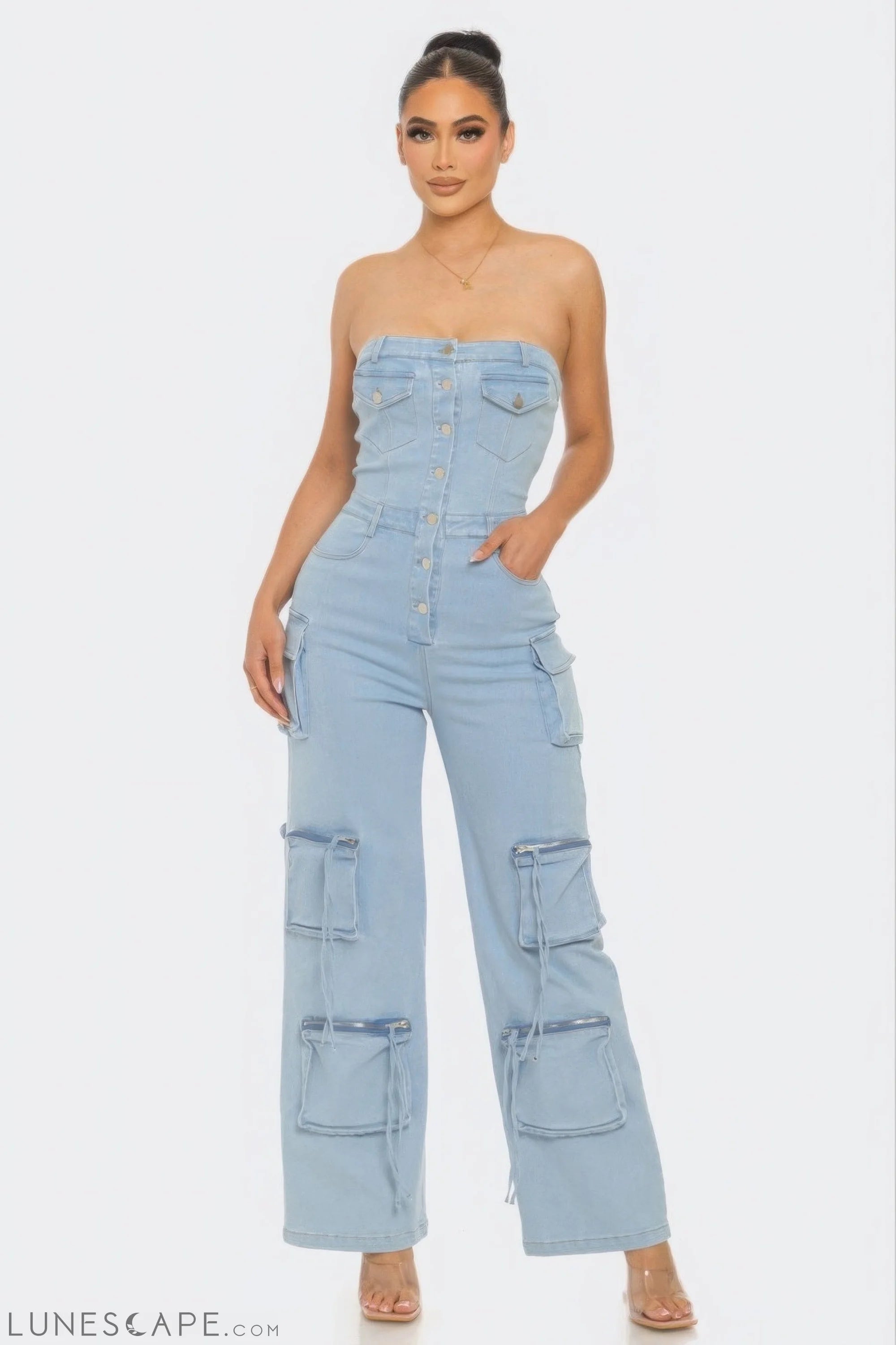 Stretch Denim Jumpsuit LUNESCAPE
