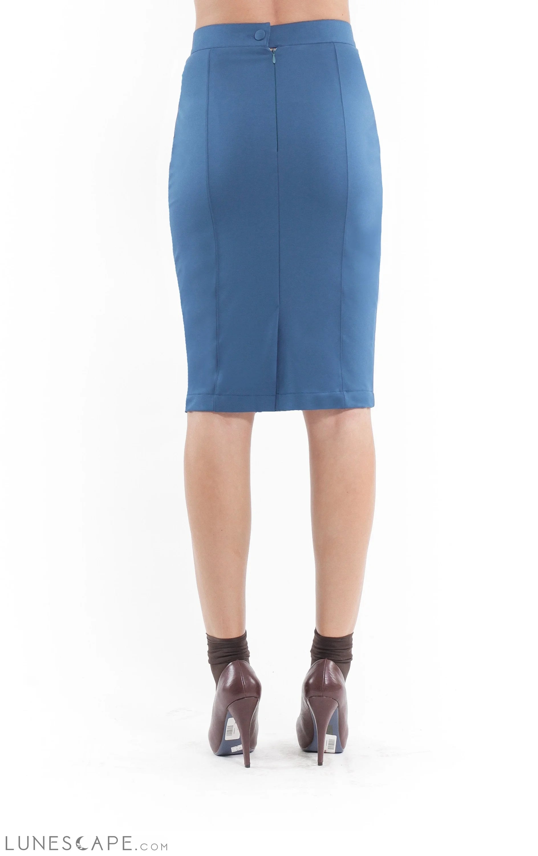 Stretch Pencil Skirt Petrol LUNESCAPE