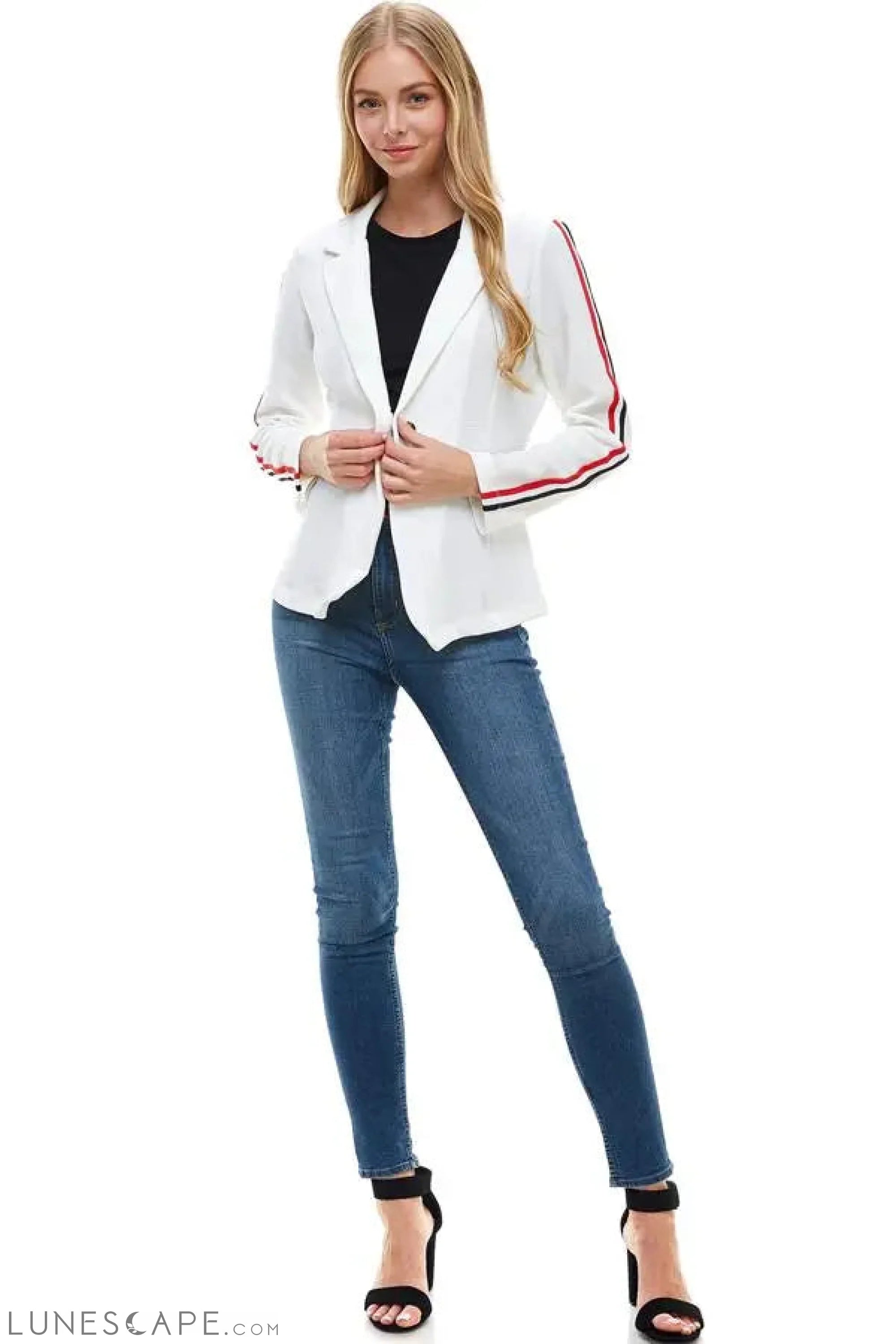 Striped Sleeve Blazer LUNESCAPE