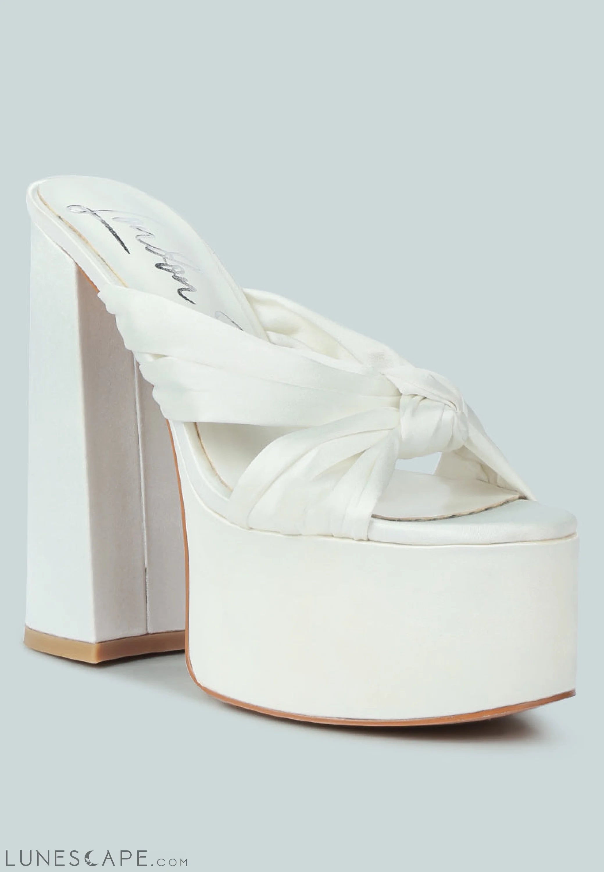 Strobing Knotted Chunky Platform Heels LUNESCAPE