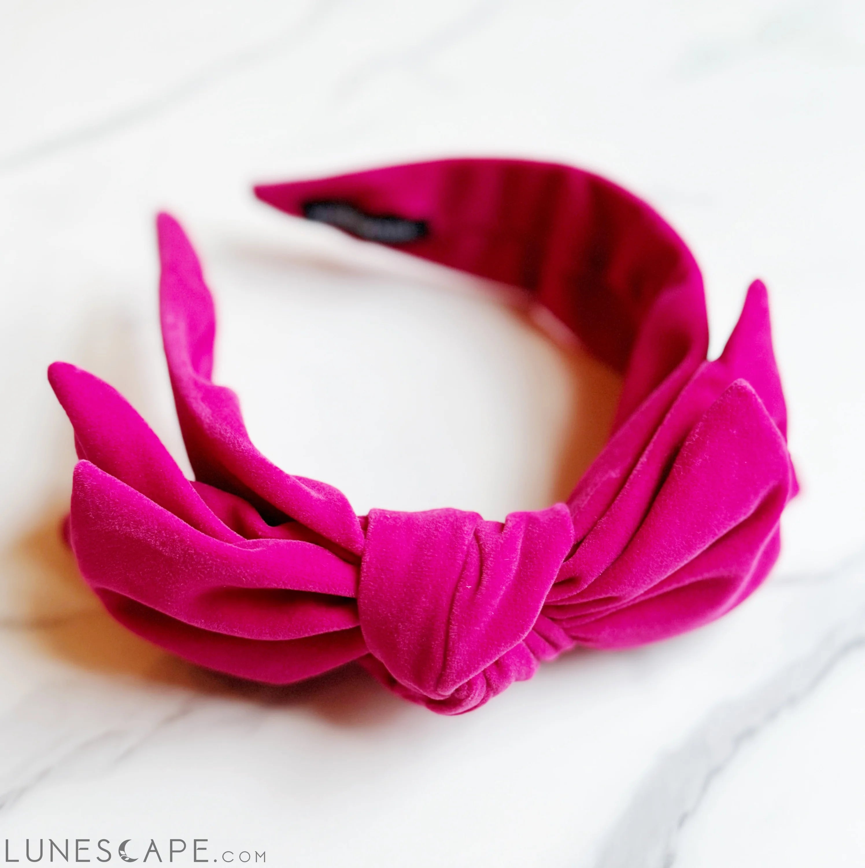 Structured Velvet Bow Headband LUNESCAPE