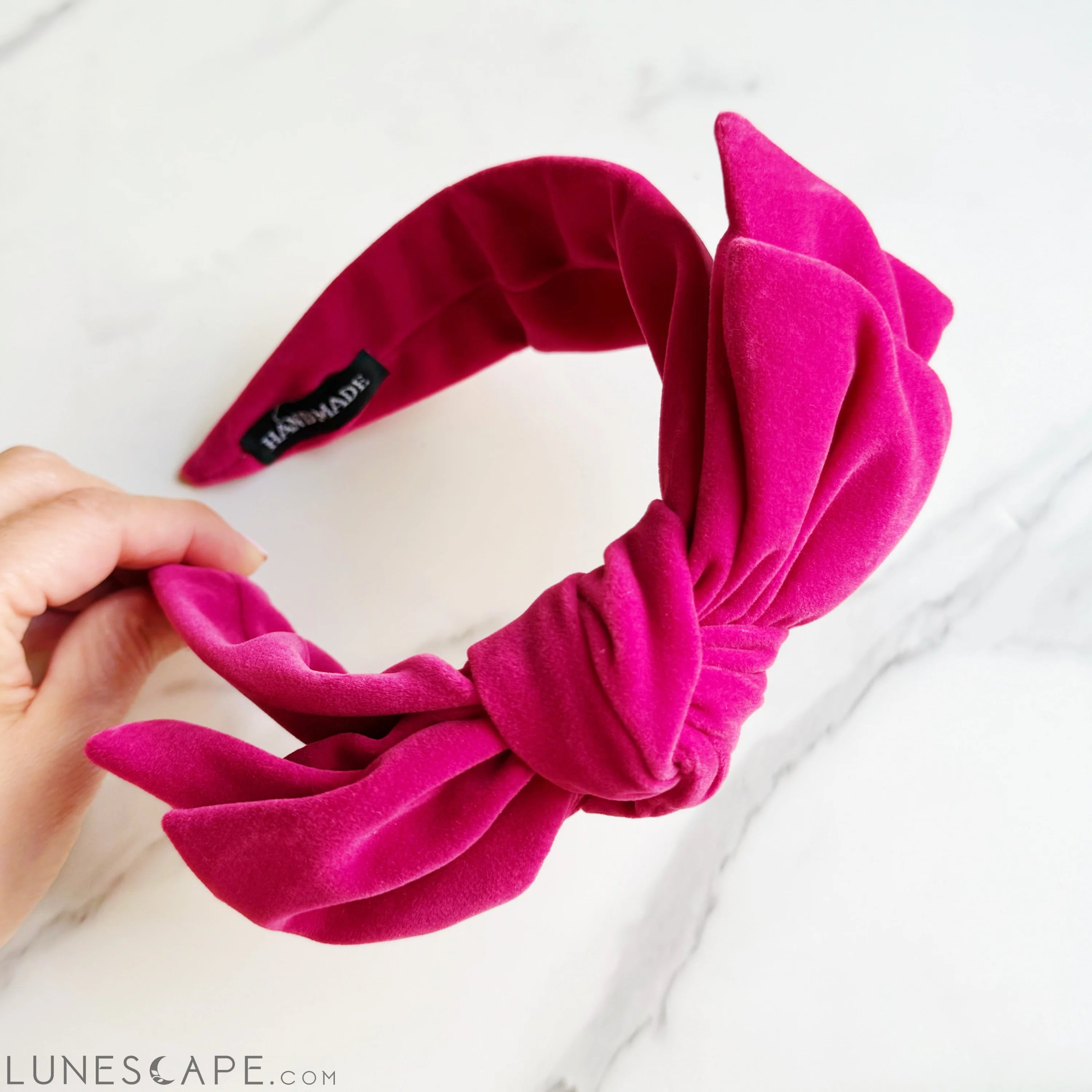 Structured Velvet Bow Headband LUNESCAPE