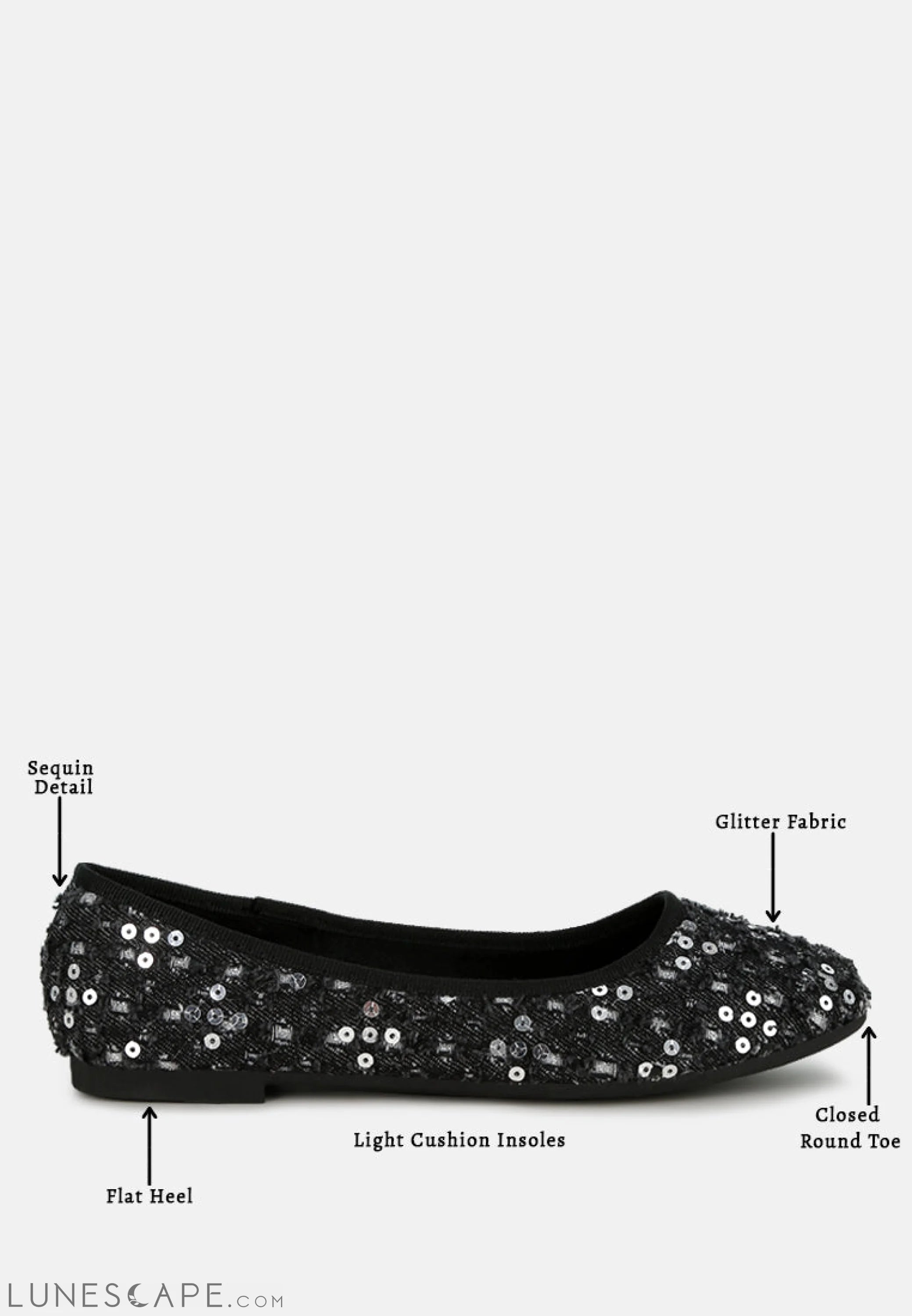 Sujet Sequin Ballet Flats LUNESCAPE