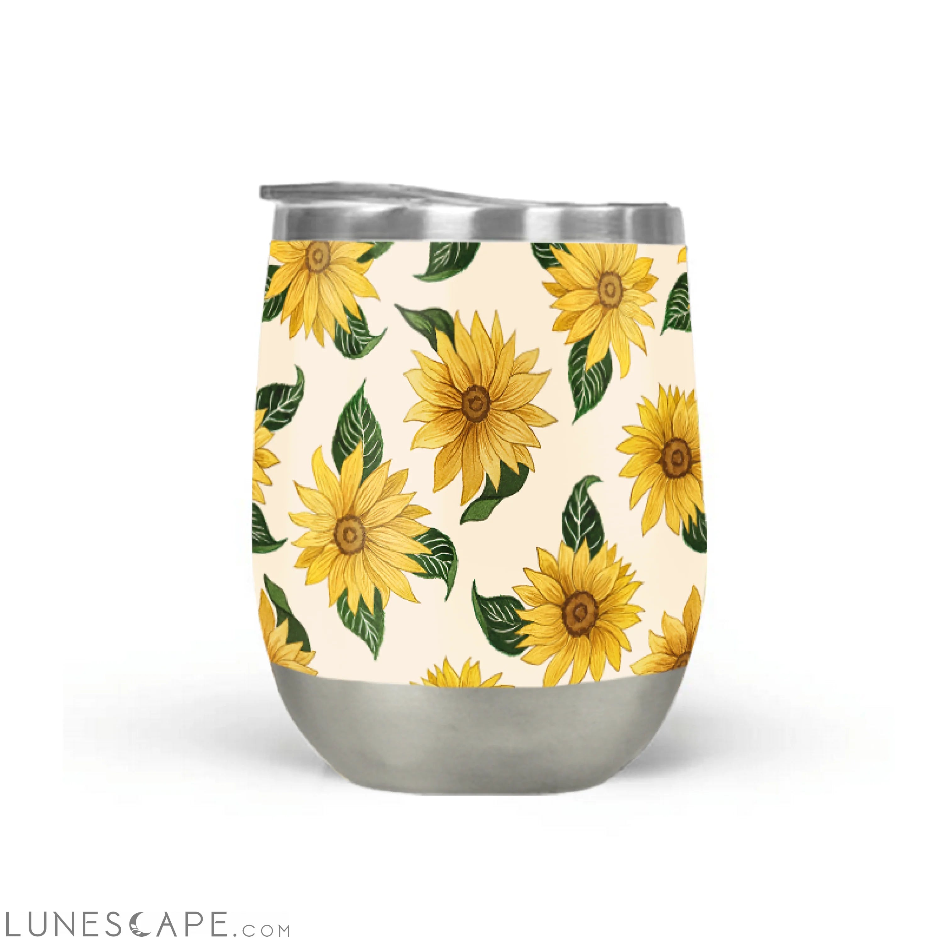 Summer Sunflower Stemless Wine Tumbler LUNESCAPE