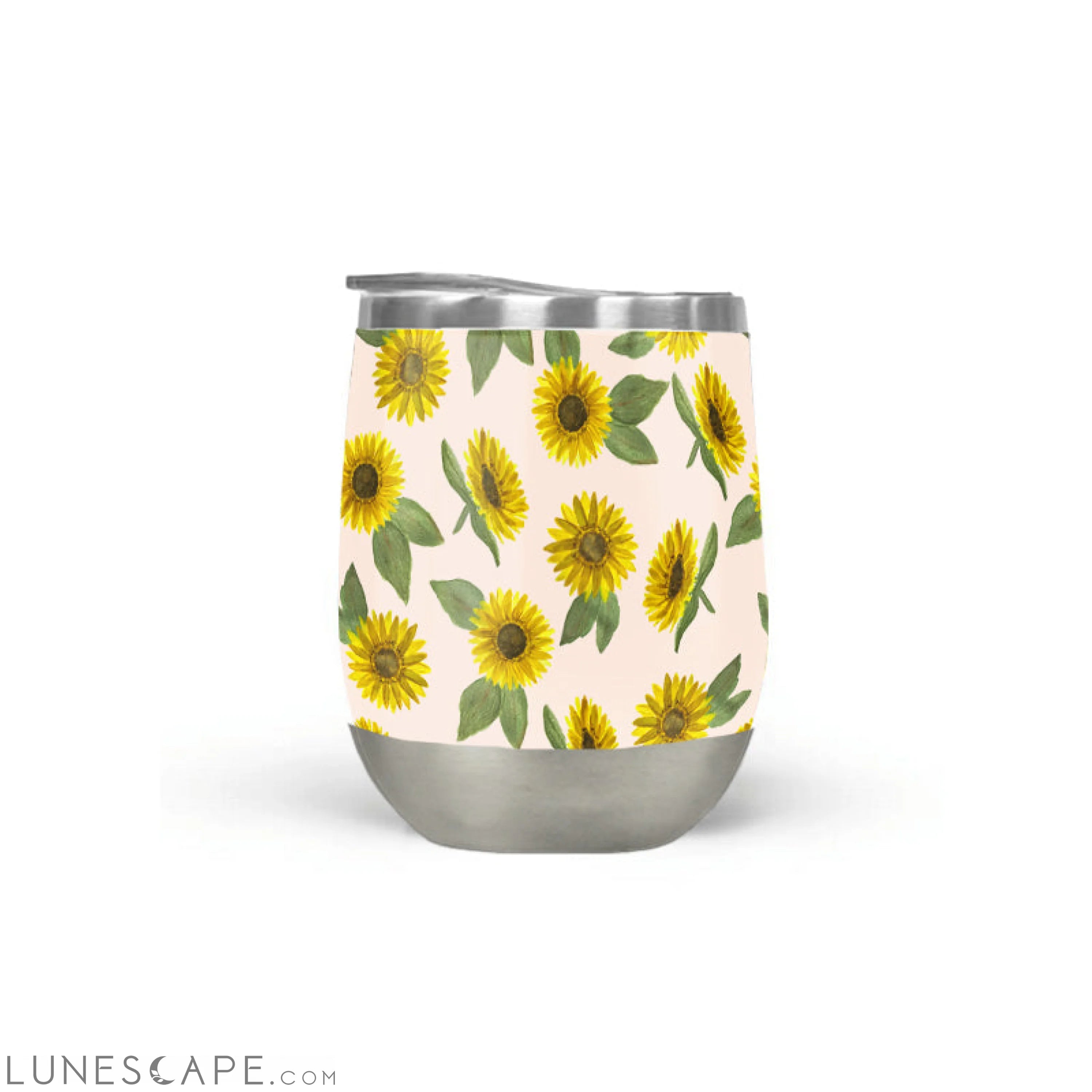 Sunflower Watercolor Wine Tumbler LUNESCAPE
