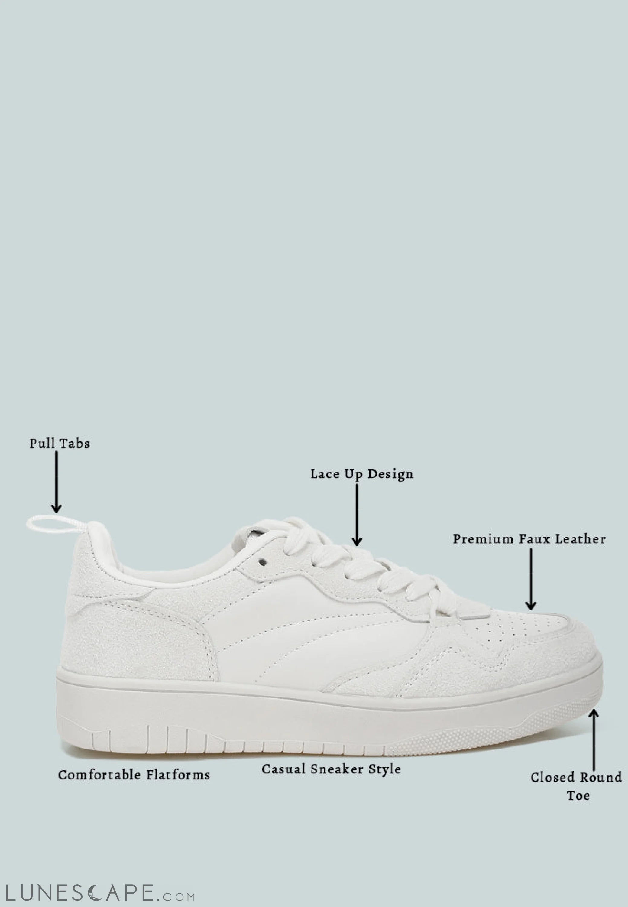 Surfer Faux Leather Casual Sneakers LUNESCAPE
