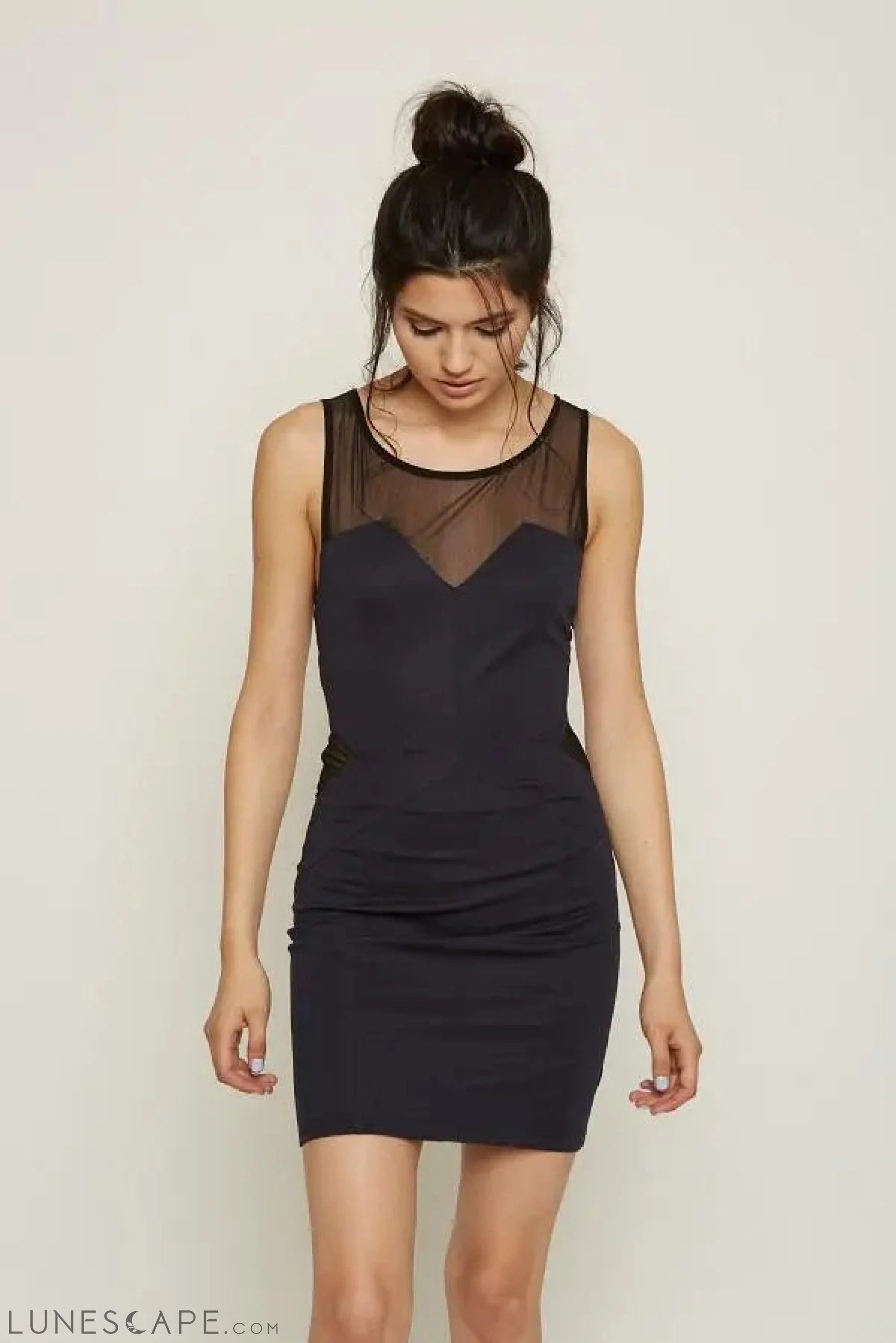 Sweetheart Mesh Bodycon Dress LUNESCAPE