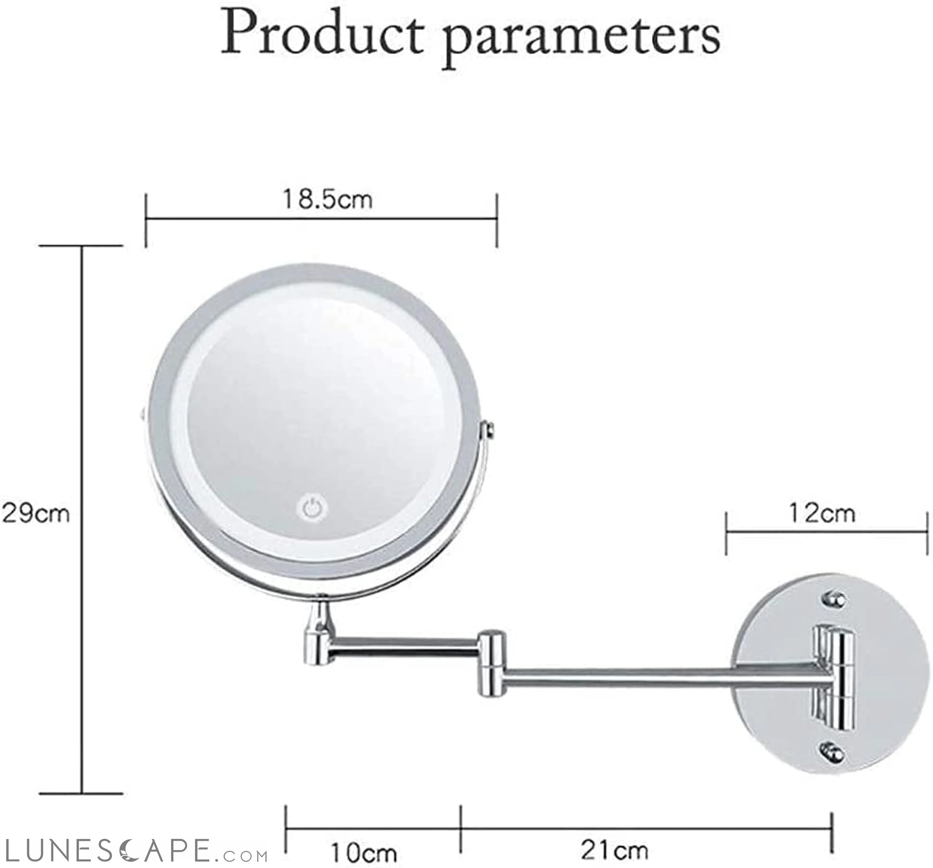 Swivel LED Bathroom Vanity Mirror LUNESCAPE