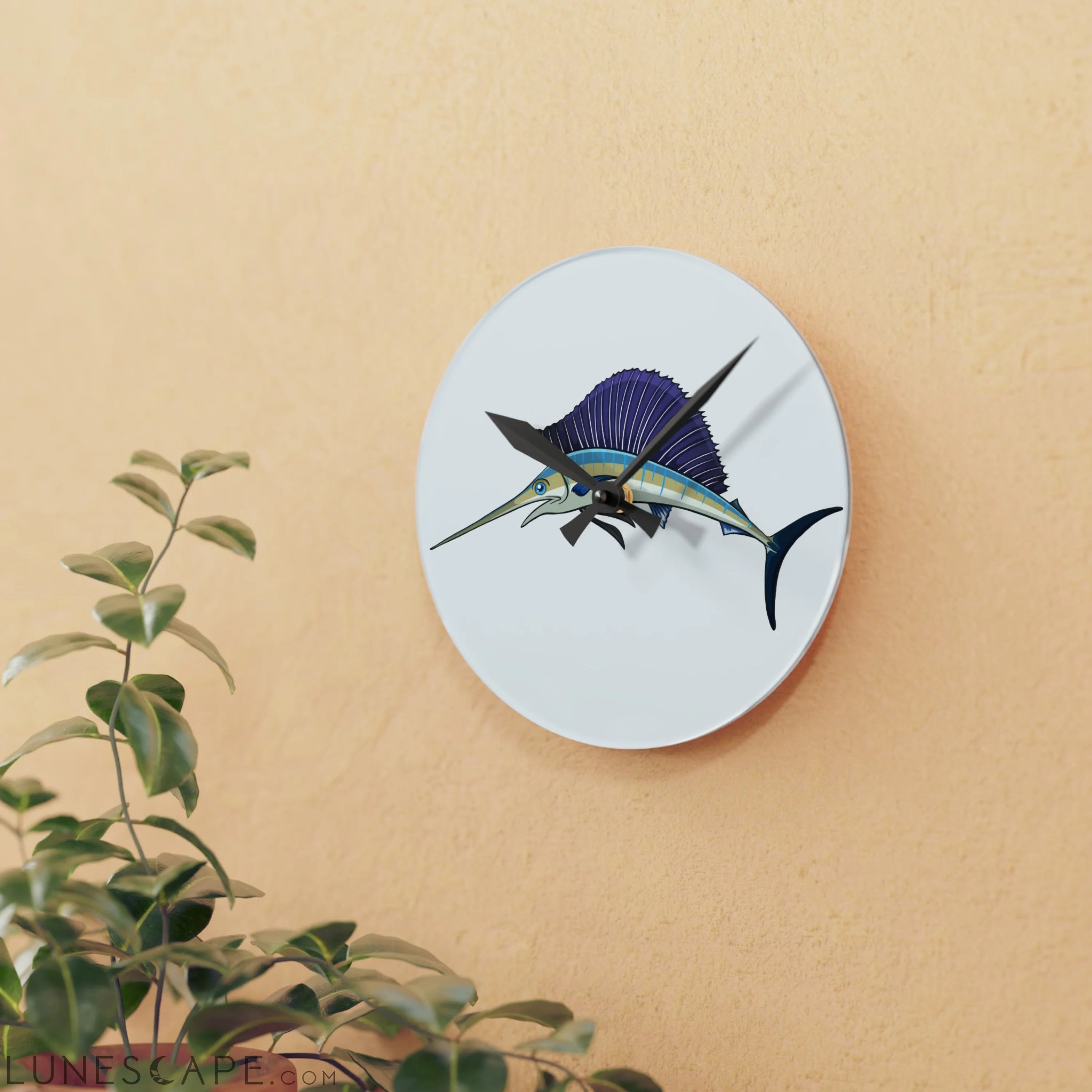 Swordfish Acrylic Wall Clock LUNESCAPE